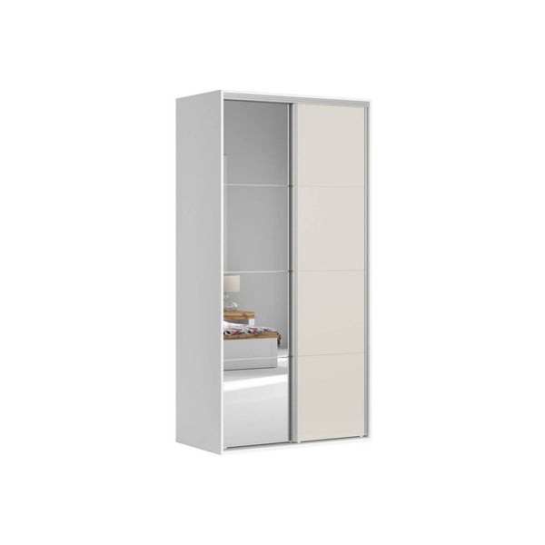 Dulap FLEX, alb/casmir, PAL, cu 2 usi, 120x66x240 cm
