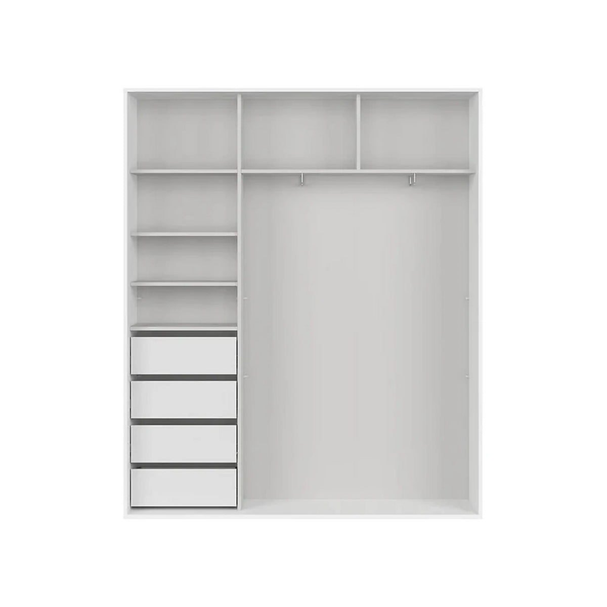 Dulap FLEX, alb, PAL, cu 2 usi, 180x45x218 cm