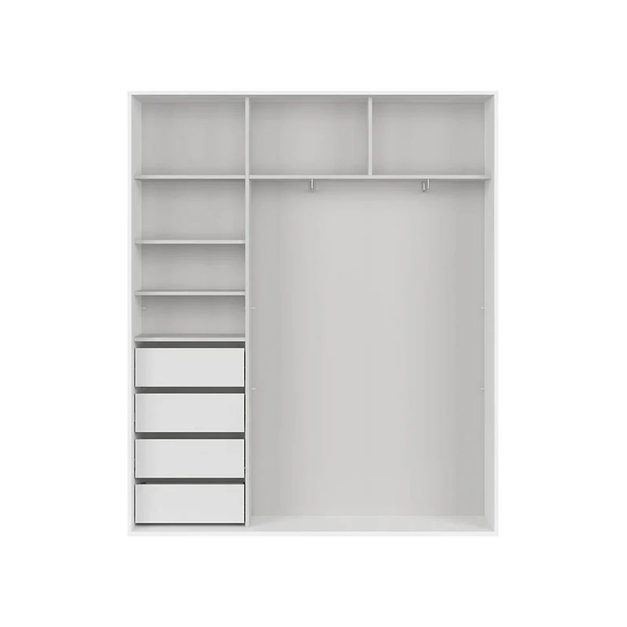 Dulap FLEX, alb, PAL, cu 2 usi, 180x45x218 cm
