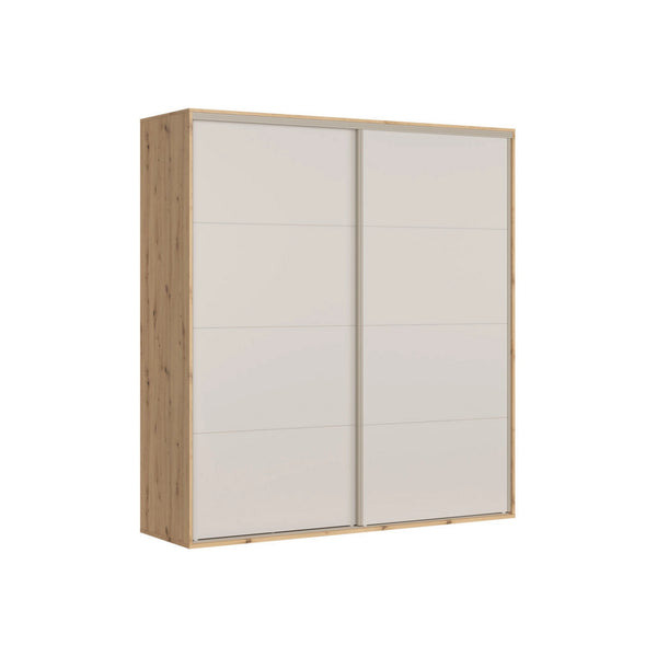 Dressing FLEX, casmir/stejar artisan, PAL, cu 2 usi glisante, 220x66x240 cm