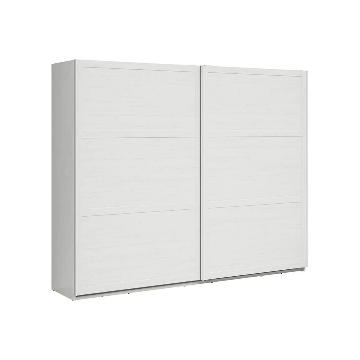 Set dormitor LOKSA 2, pin alb/stejar grandson, pat 180x200, dulap cu 2 usi si 2 noptiere