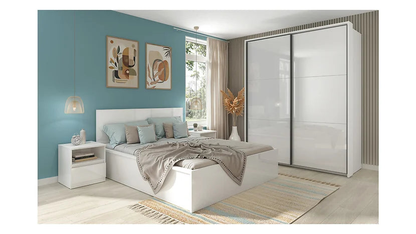 Dulap TETRIX, alb, PAL, cu 2 usi, 154x60x196 cm