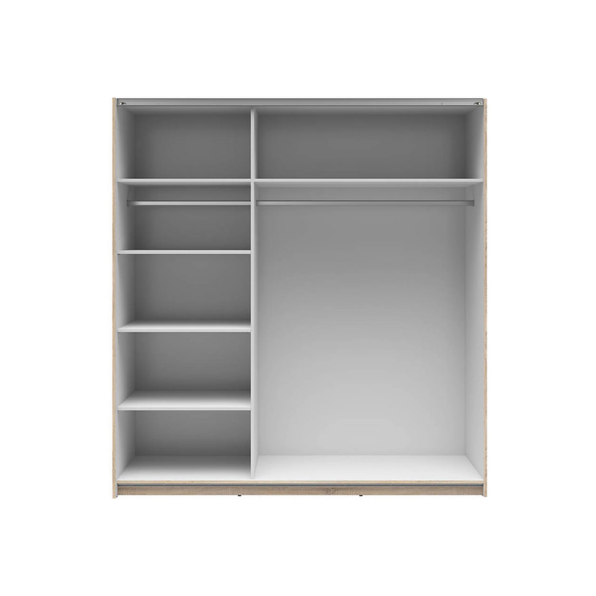 Dulap TETRIX, stejar sonoma, PAL, cu 2 usi si oglinzi, 183x60x196 cm