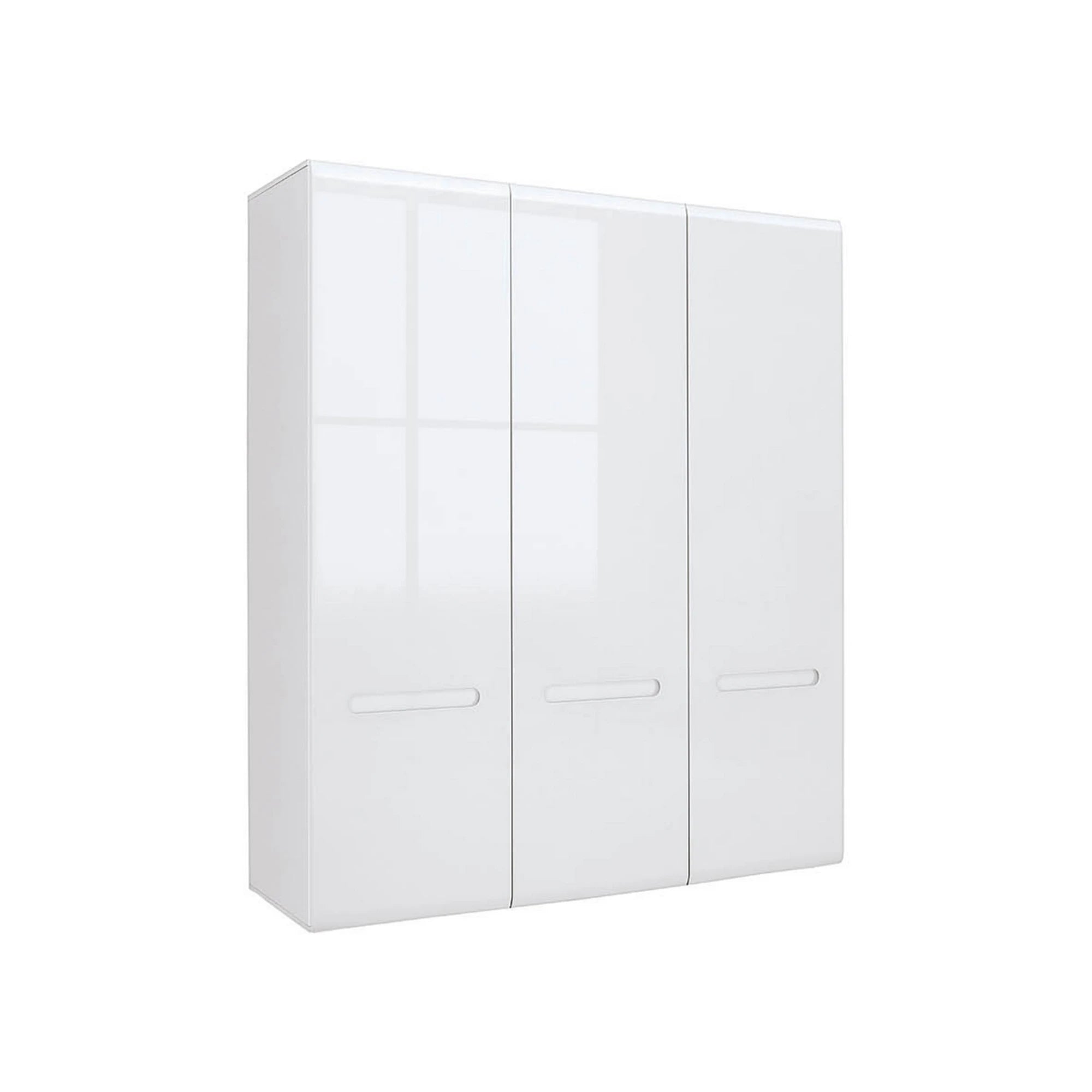 Set dormitor AZTECA TRIO, alb, pat 160x200, dulap cu 3 usi si comoda