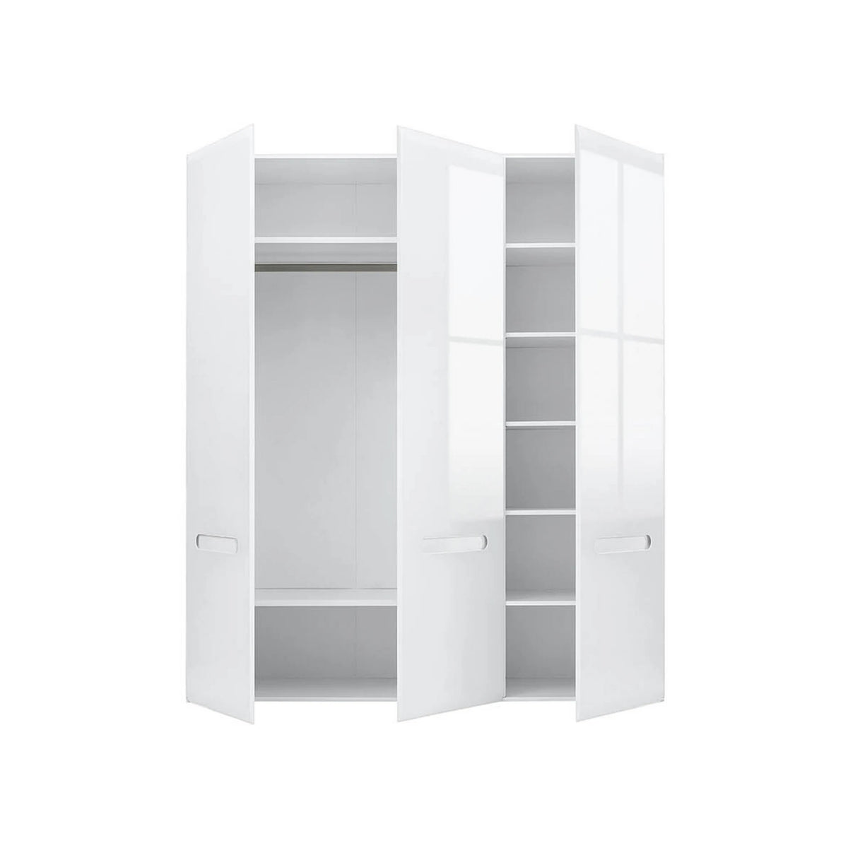 Set dormitor AZTECA TRIO, alb, pat 160x200, dulap cu 3 usi si comoda