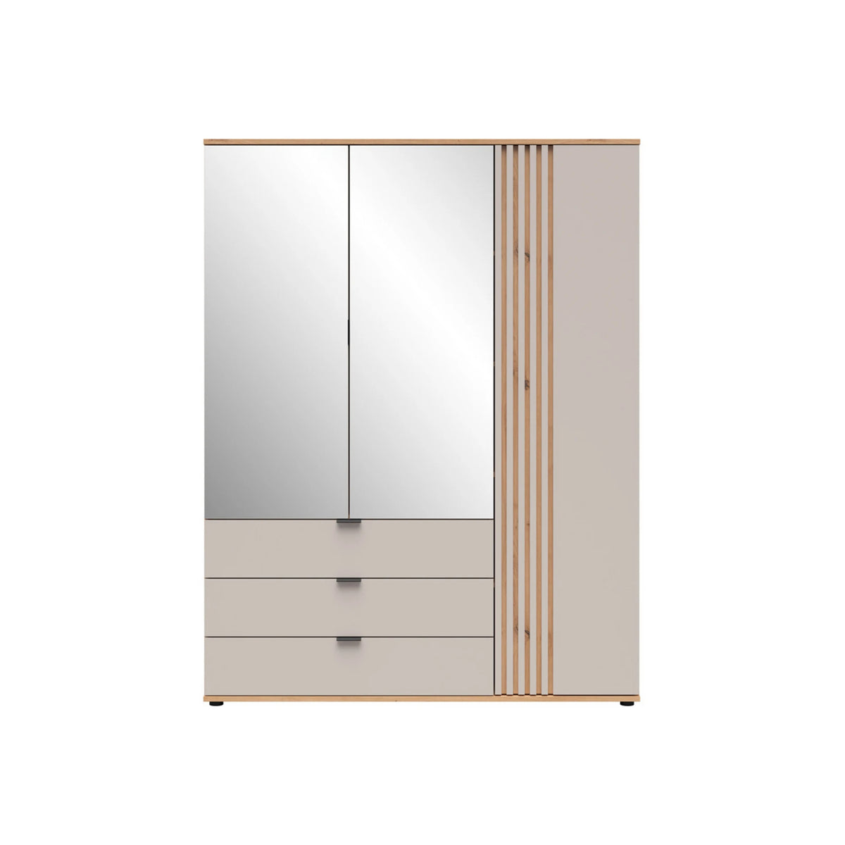 Dulap 150 BREVAS, stejar artisan/casmir, PAL, cu 3 usi si 3 sertare, 150x56x196 cm