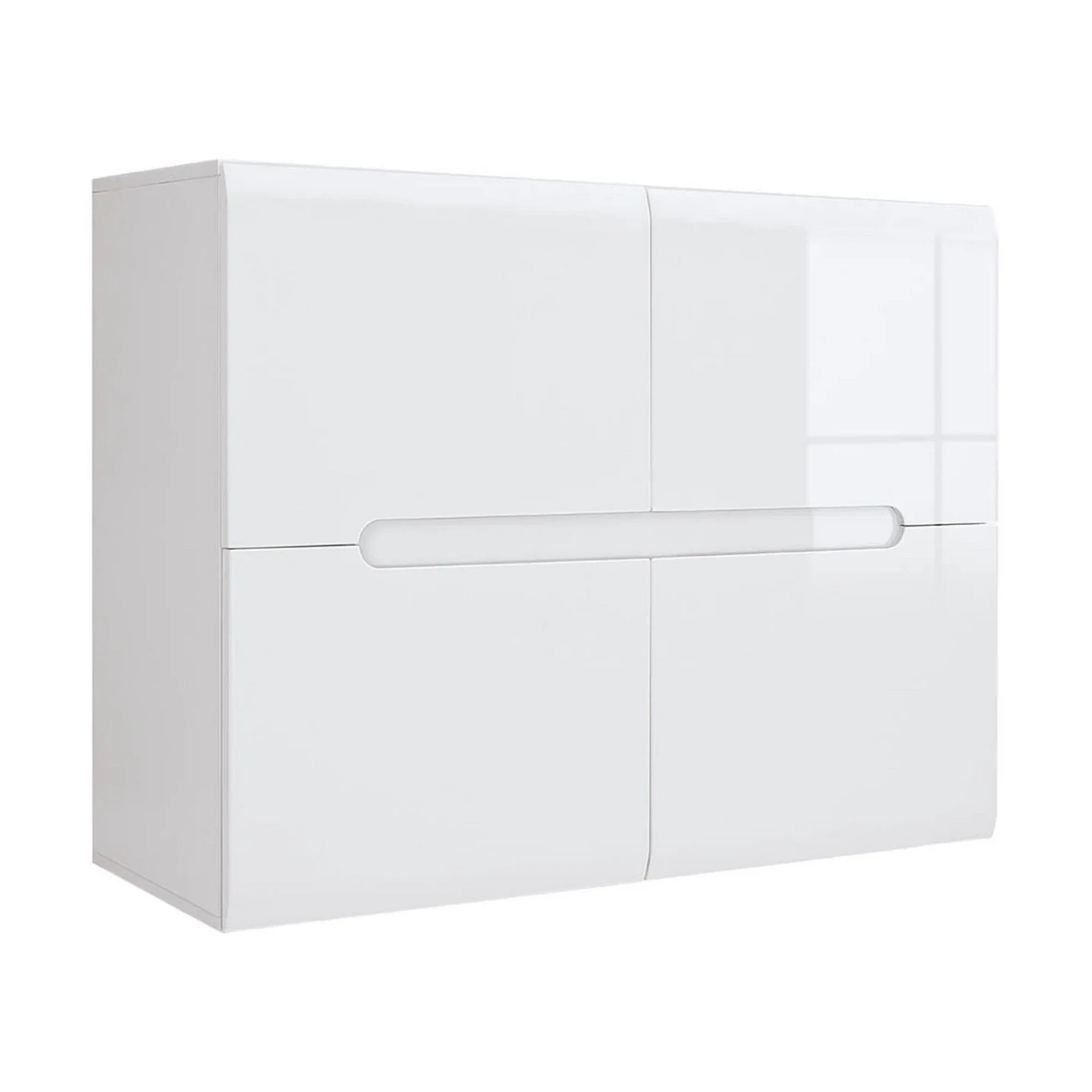 Set dormitor AZTECA TRIO, alb, pat 160x200, dulap cu 3 usi si comoda