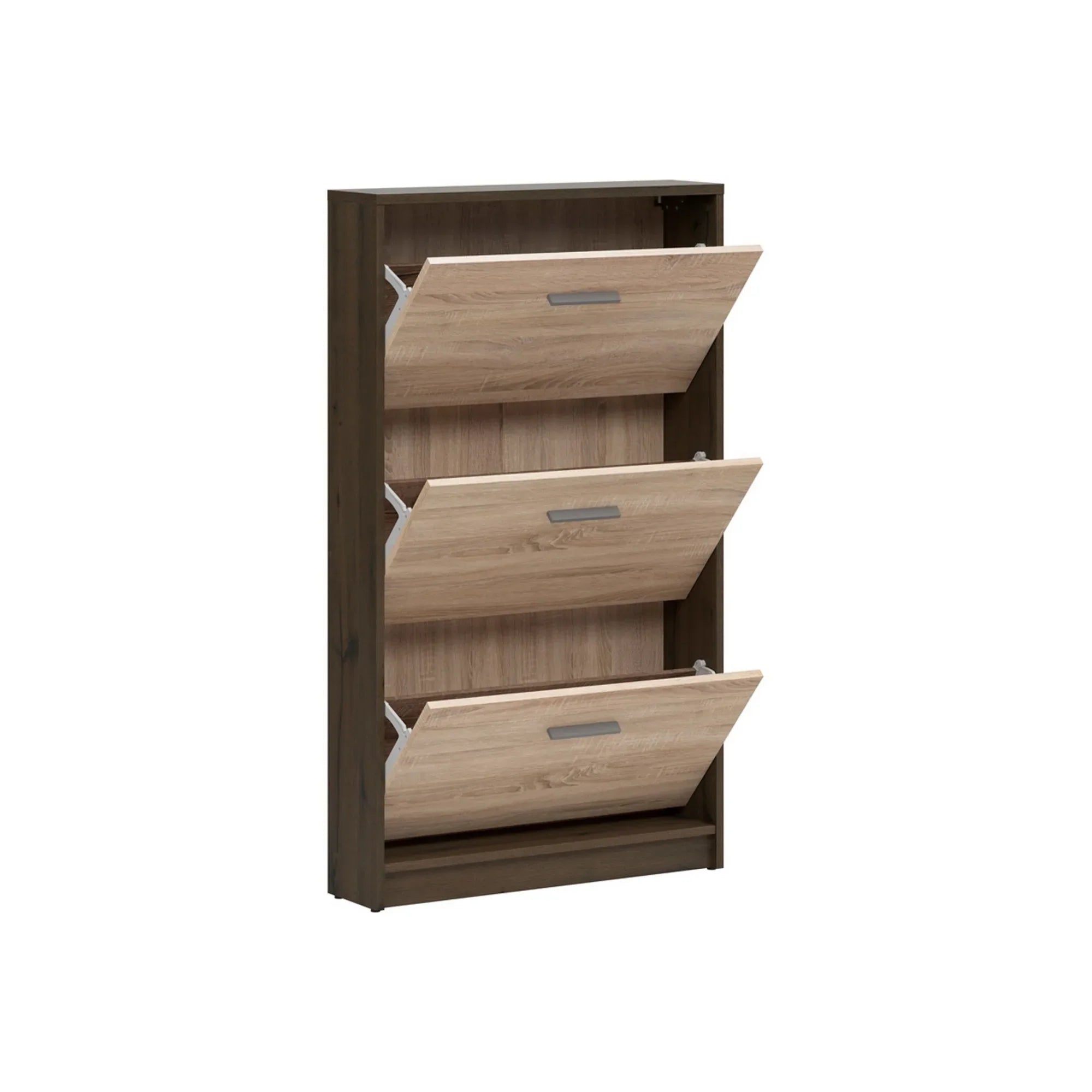 Pantofar NEPO PLUS, stejar inchis/stejar sonoma, PAL laminat, 70x18x121 cm