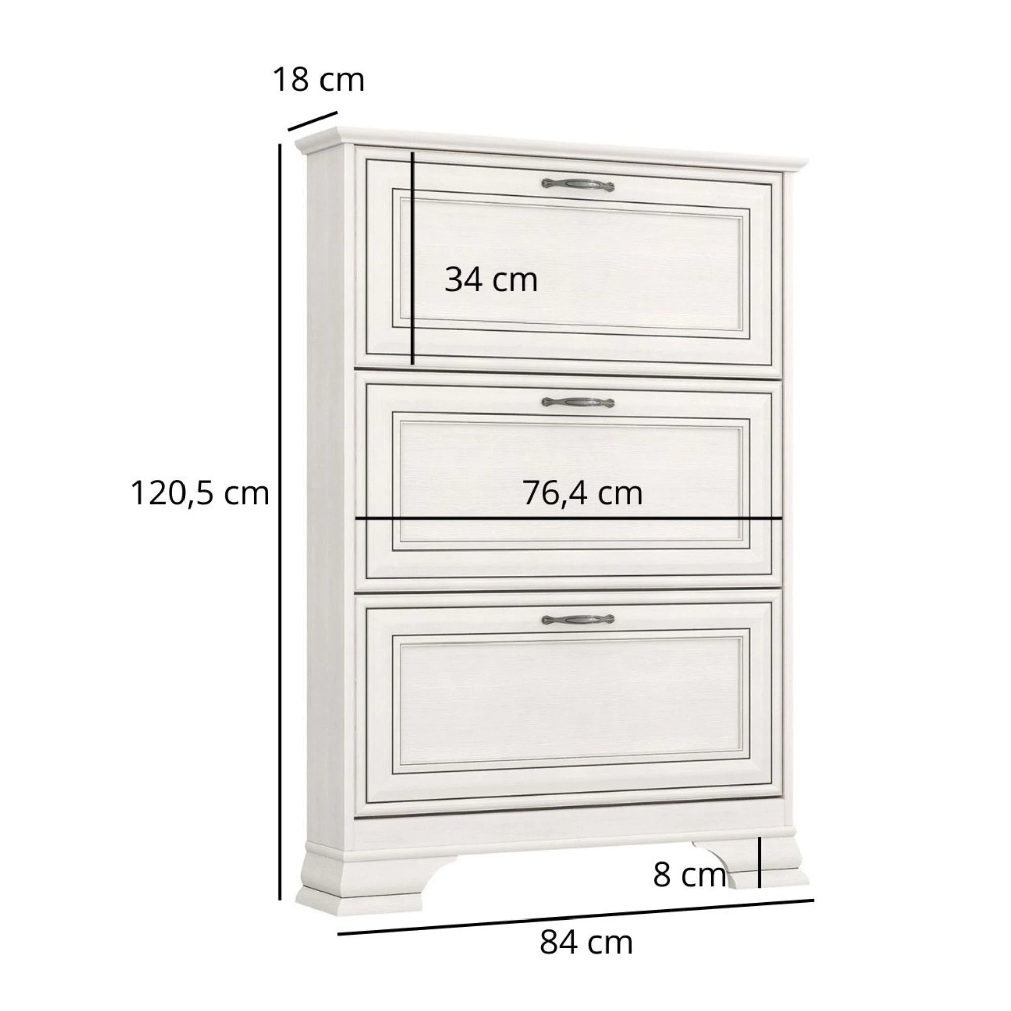 Pantofar TIFFANY, crem, PAL laminat, 84x18x120 cm