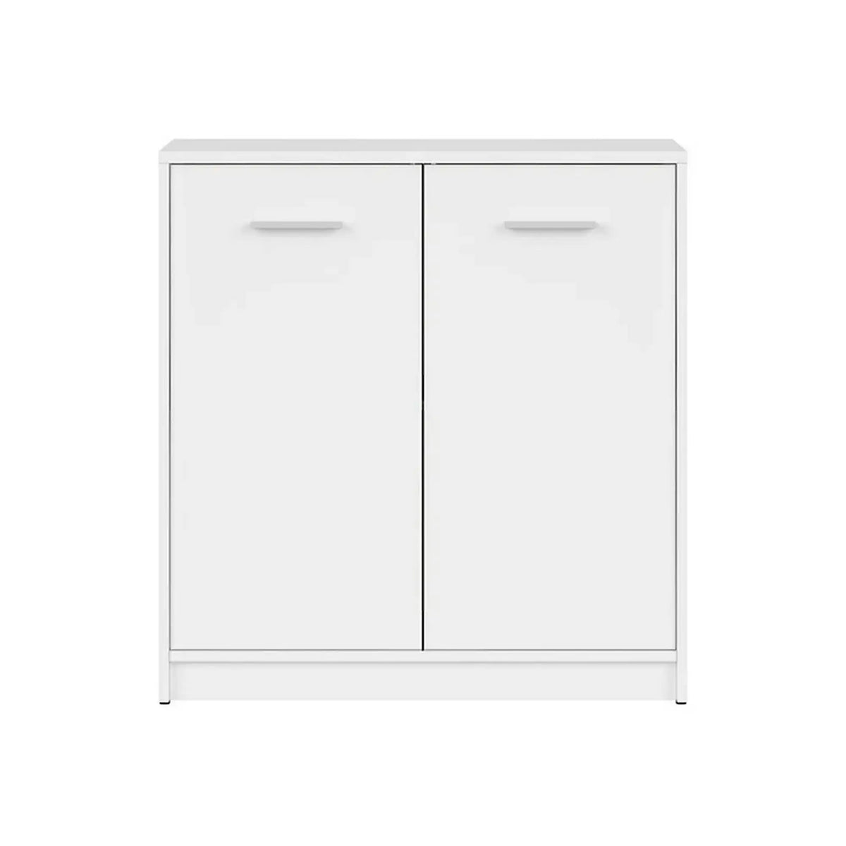 Comoda NEPO PLUS, alb, PAL laminat, cu 2 usi, 80x34x84 cm