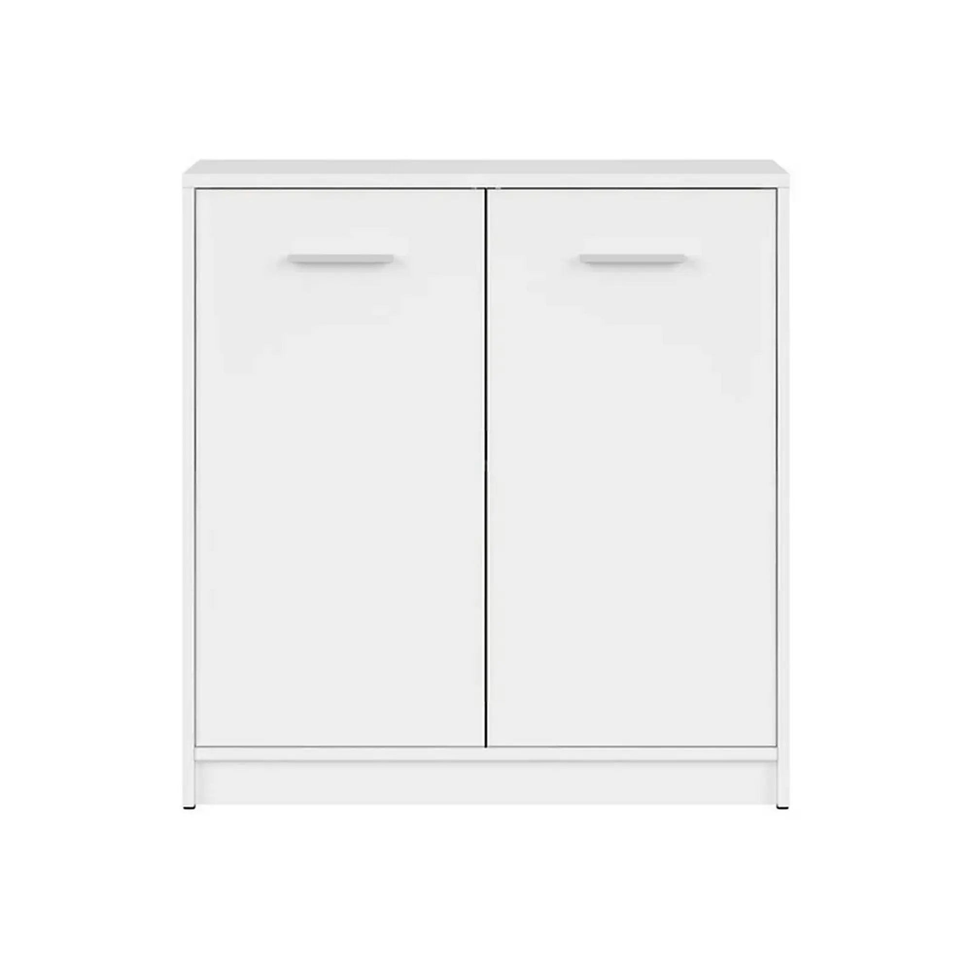 Comoda NEPO PLUS, alb, PAL laminat, cu 2 usi, 80x34x84 cm