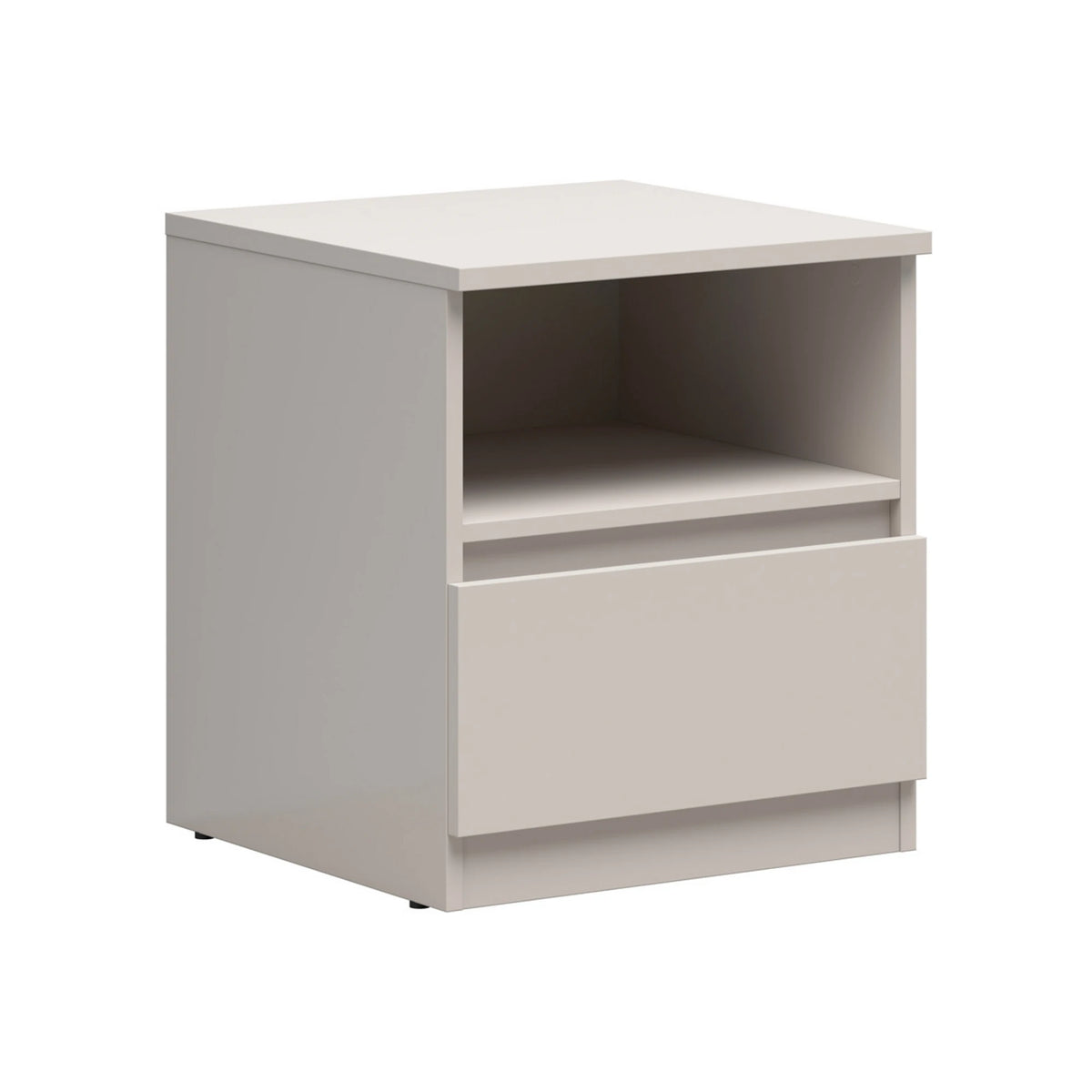 Set dormitor TETRIX 2, casmir/alb, pat 160x200, dulap cu 2 usi si 2 noptiere