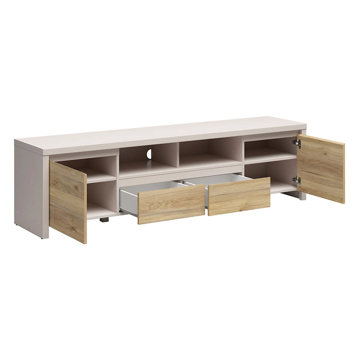 Comoda TV joasa KASPIAN, casmir/stejar, PAL, 182x40x49 cm