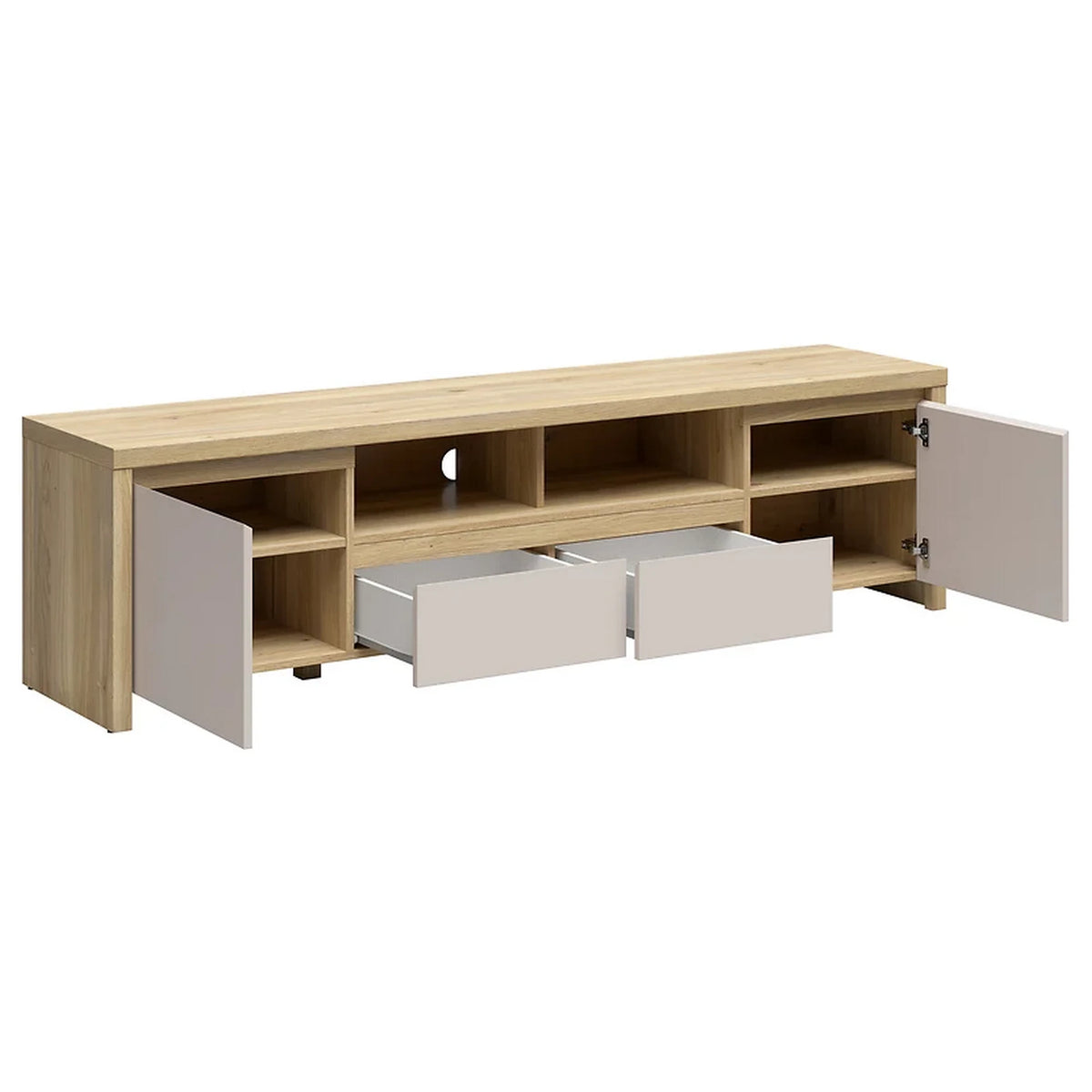 Comoda TV joasa KASPIAN, stejar/casmir, PAL, 182x40x49 cm