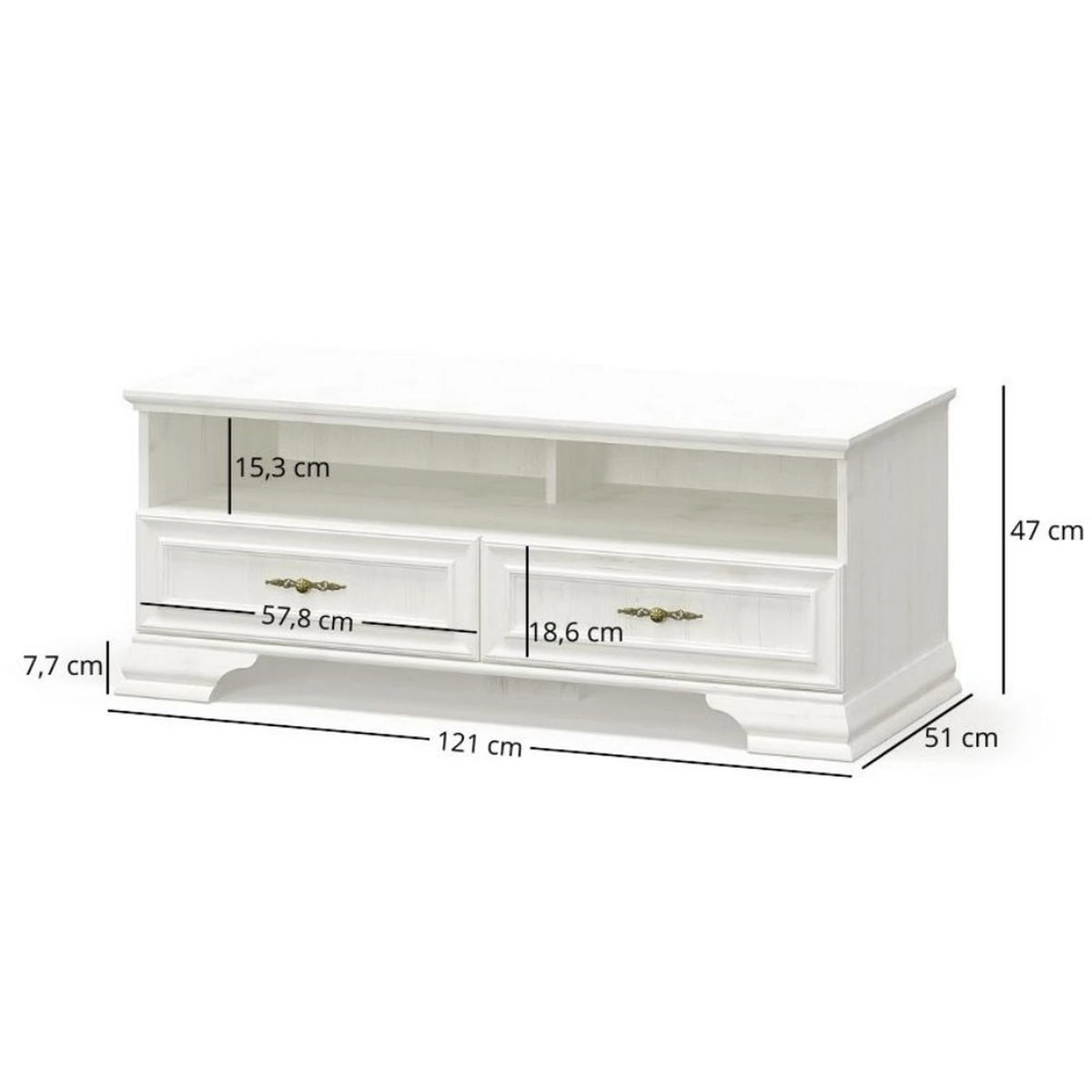 Mobilier living clasic IRYS, pin alb anderson, PAL laminat, 3 piese