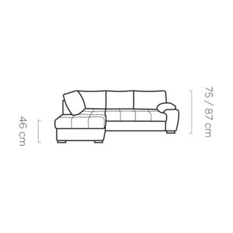 Coltar TOKIO, sezlong dreapta, stofa gri - Austin 17, 245x173x90 cm, extensibil, lada depozitare