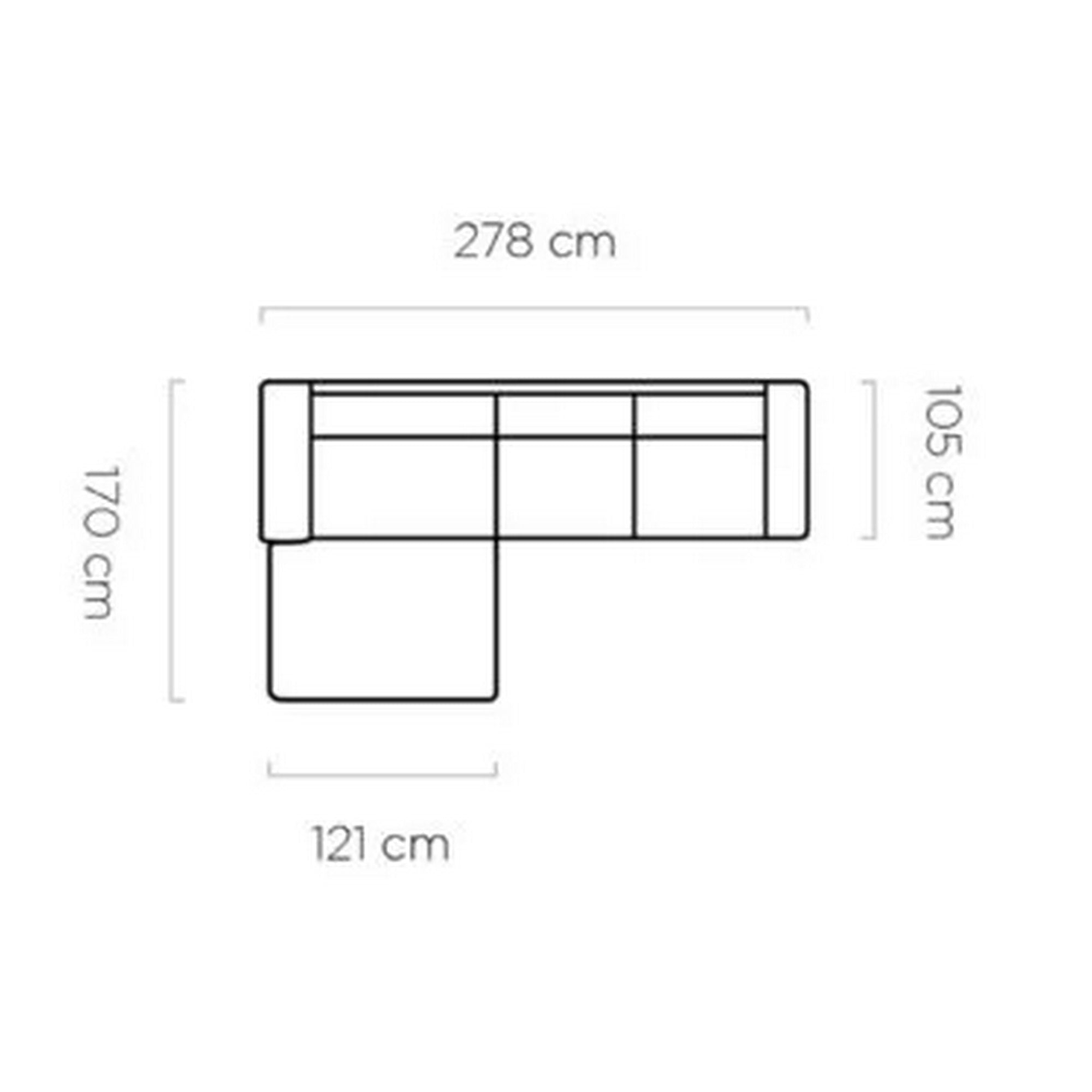 Coltar extensibil BALI L, personalizabil materiale gama Premium, cu lada depozitare, 278x170x85 cm