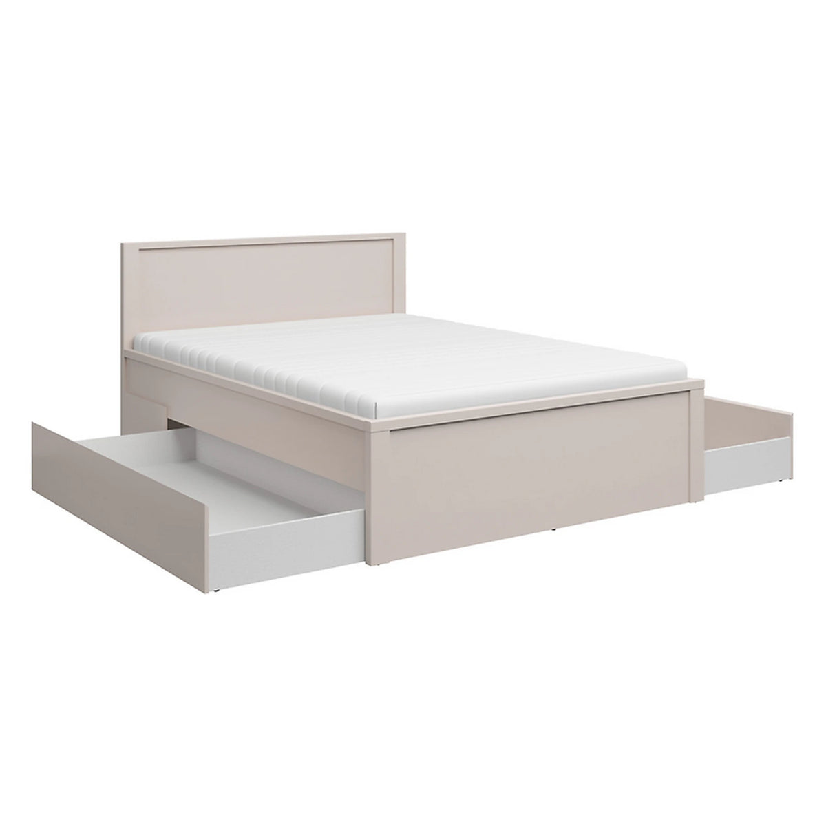 Set dormitor KASPIAN 2, casmir, pat 160x200, 2 dulapuri, birou, comoda, noptiera si raft