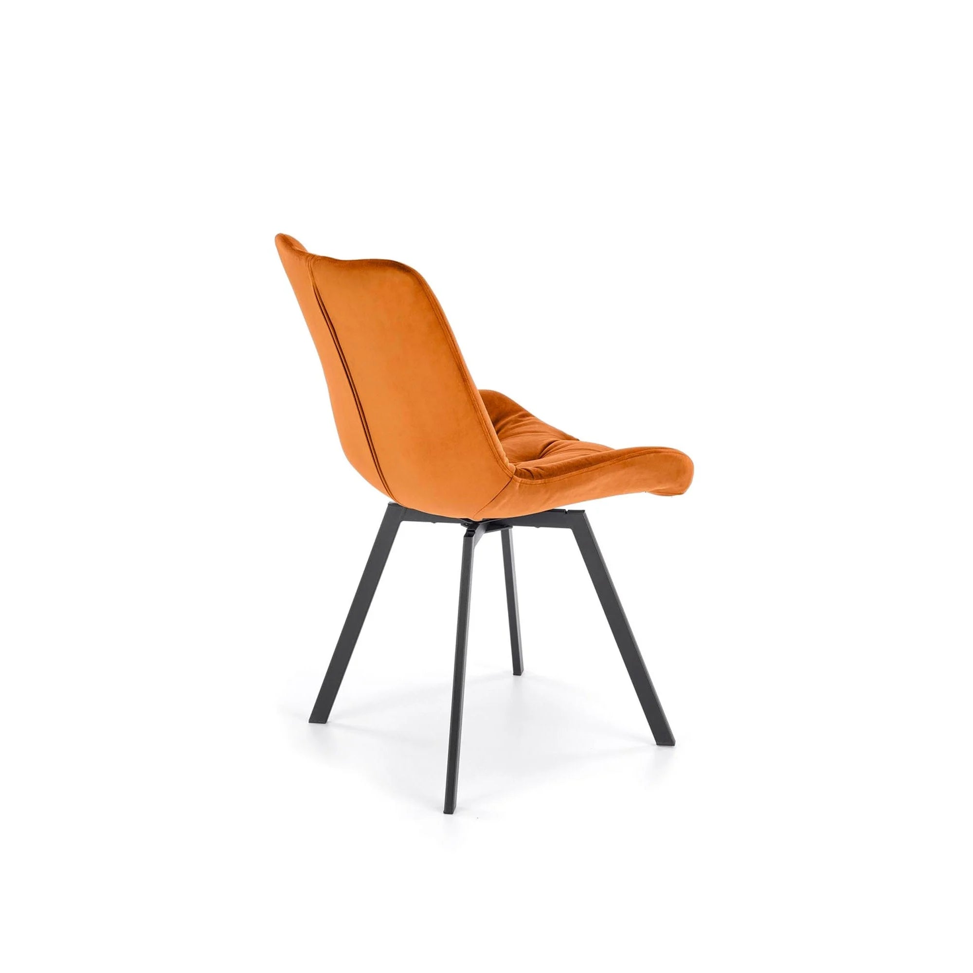 Scaun rotativ K519, caramiziu/negru, stofa catifelata/metal, 54x63x86 cm
