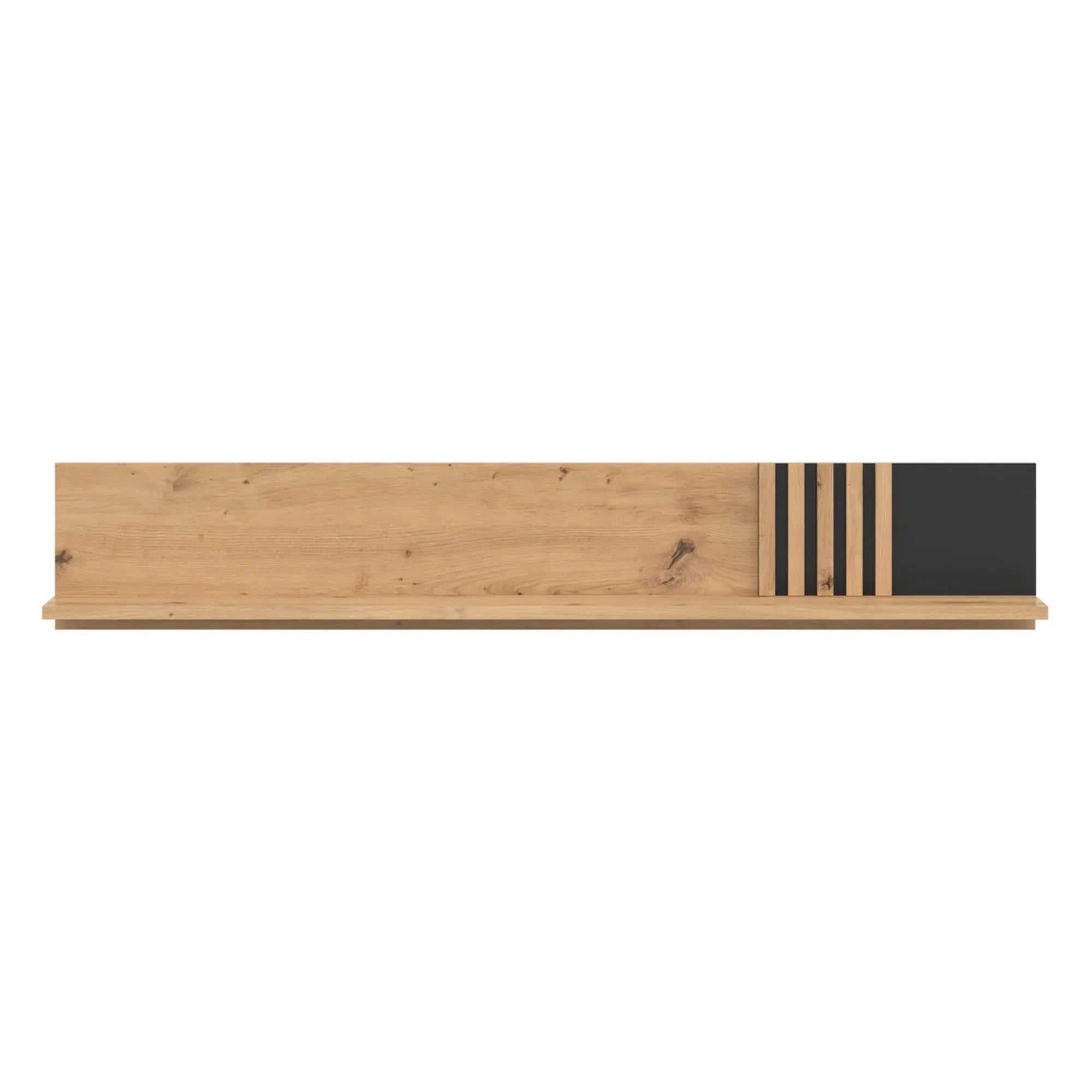 Raft VABRES, stejar artisan/negru mat, PAL laminat, 136x23x23 cm