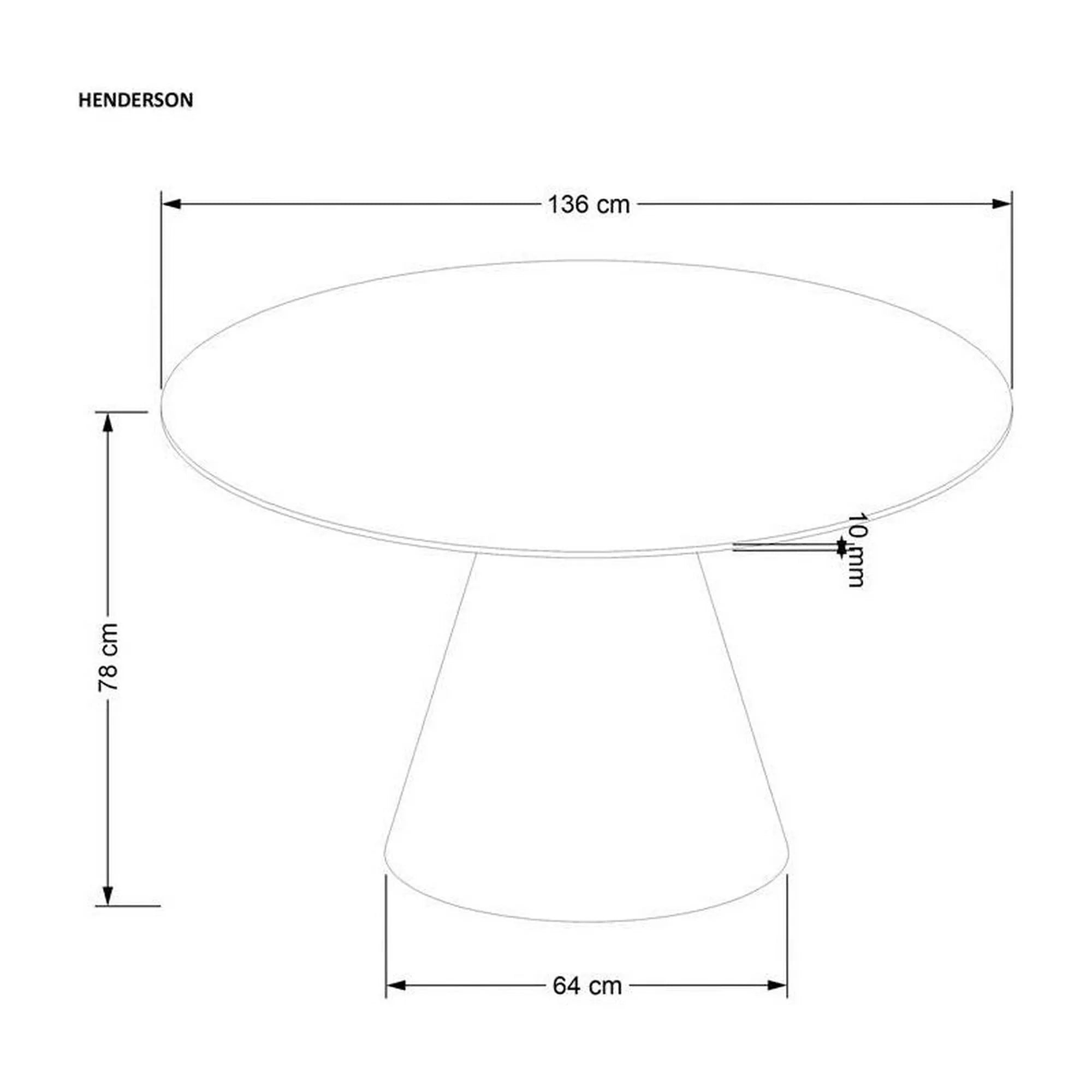 Masa HENDERSON, nuc, 138x138x78 cm