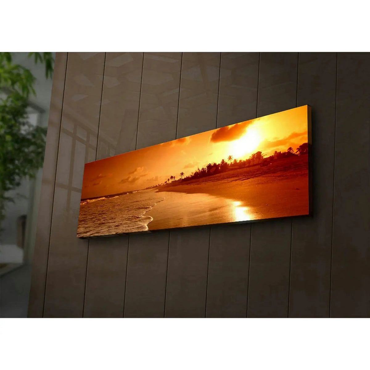 Tablou 3090IACT-38, galben, panza, cu iluminare LED, 90x30 cm