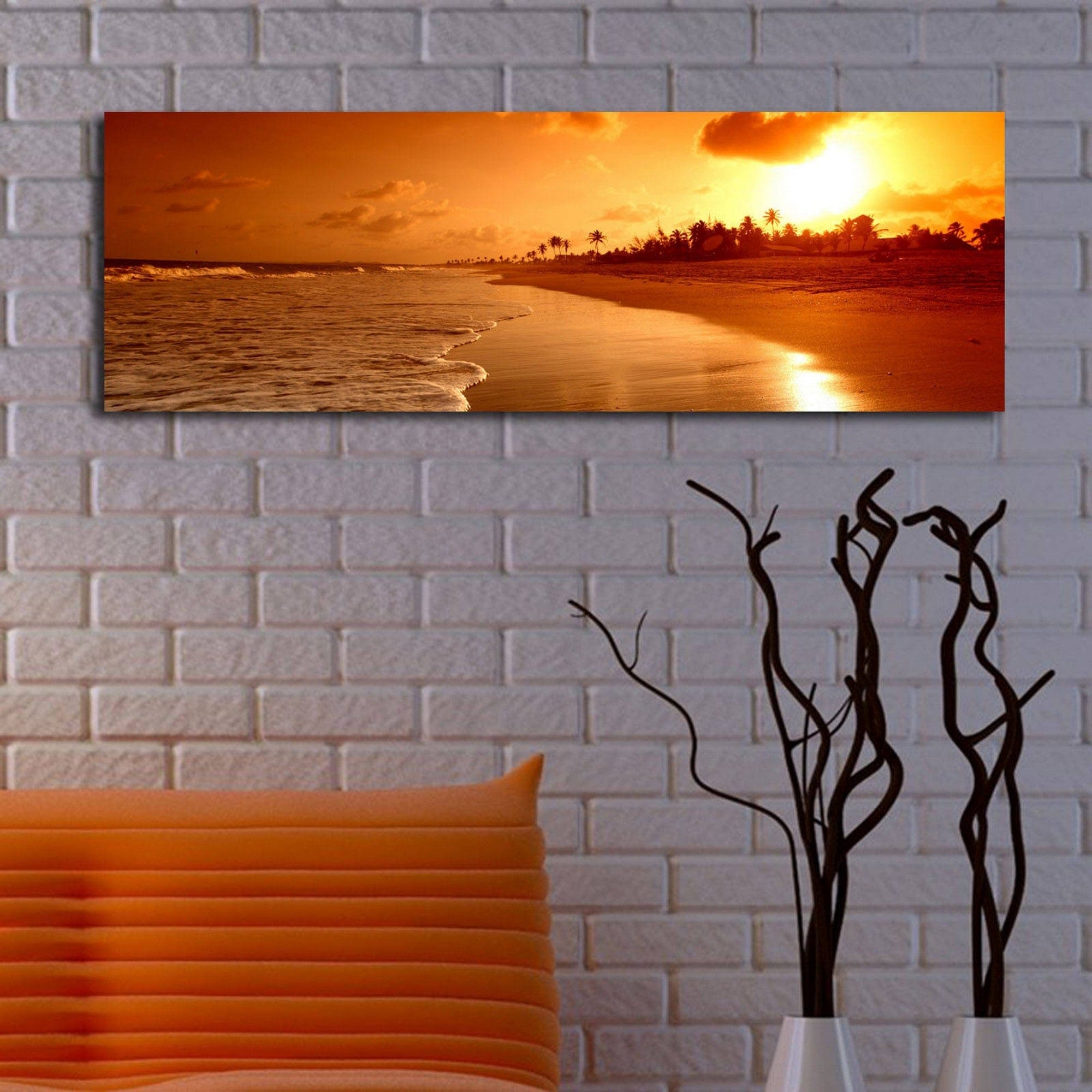 Tablou 3090IACT-38, galben, panza, cu iluminare LED, 90x30 cm