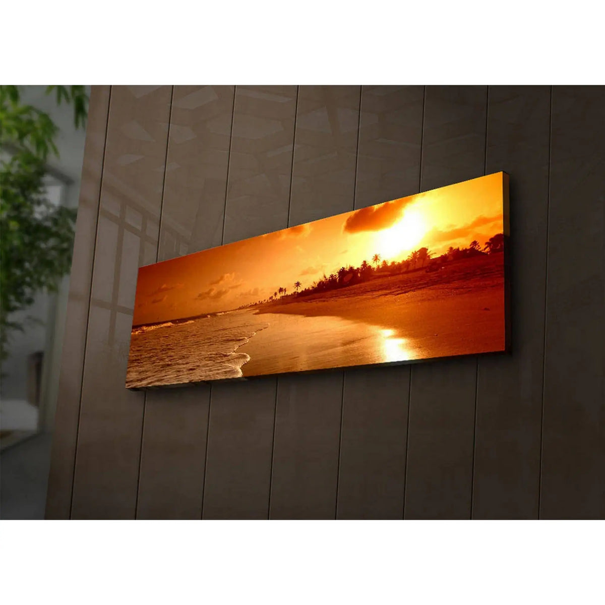 Tablou 3090IACT-38, galben, panza, cu iluminare LED, 90x30 cm