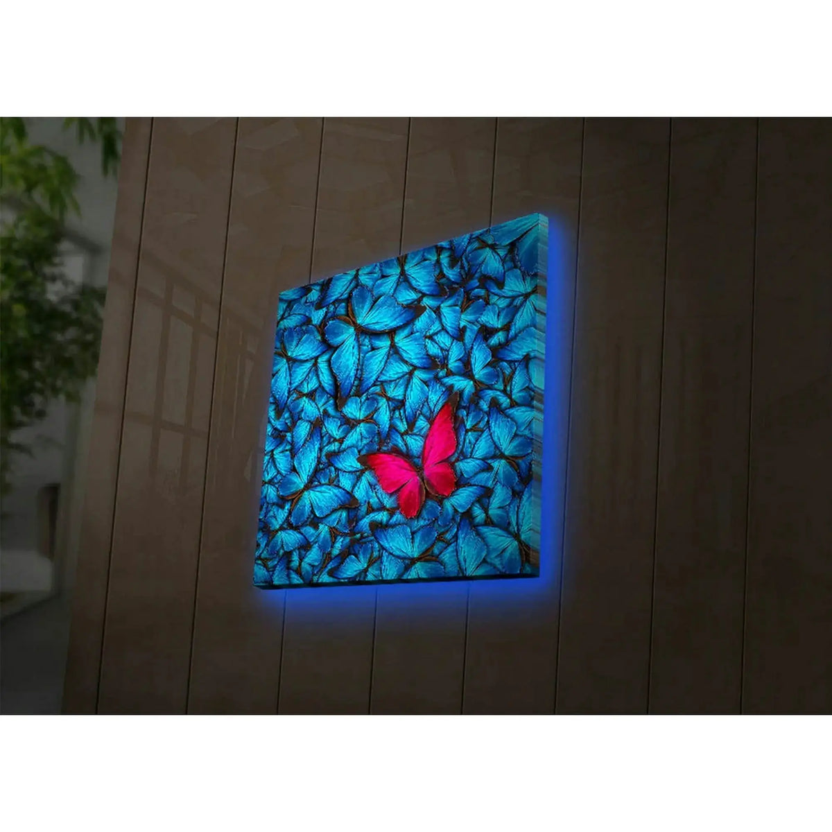 Tablou 4040DACT-10, albastru, panza, cu iluminare LED, 40x40 cm