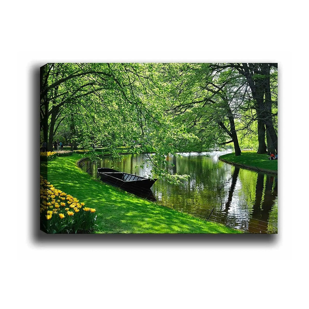 Tablou 441HPE1638, verde, panza/lemn, 100x70 cm