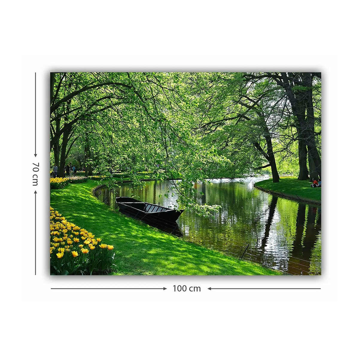 Tablou 441HPE1638, verde, panza/lemn, 100x70 cm