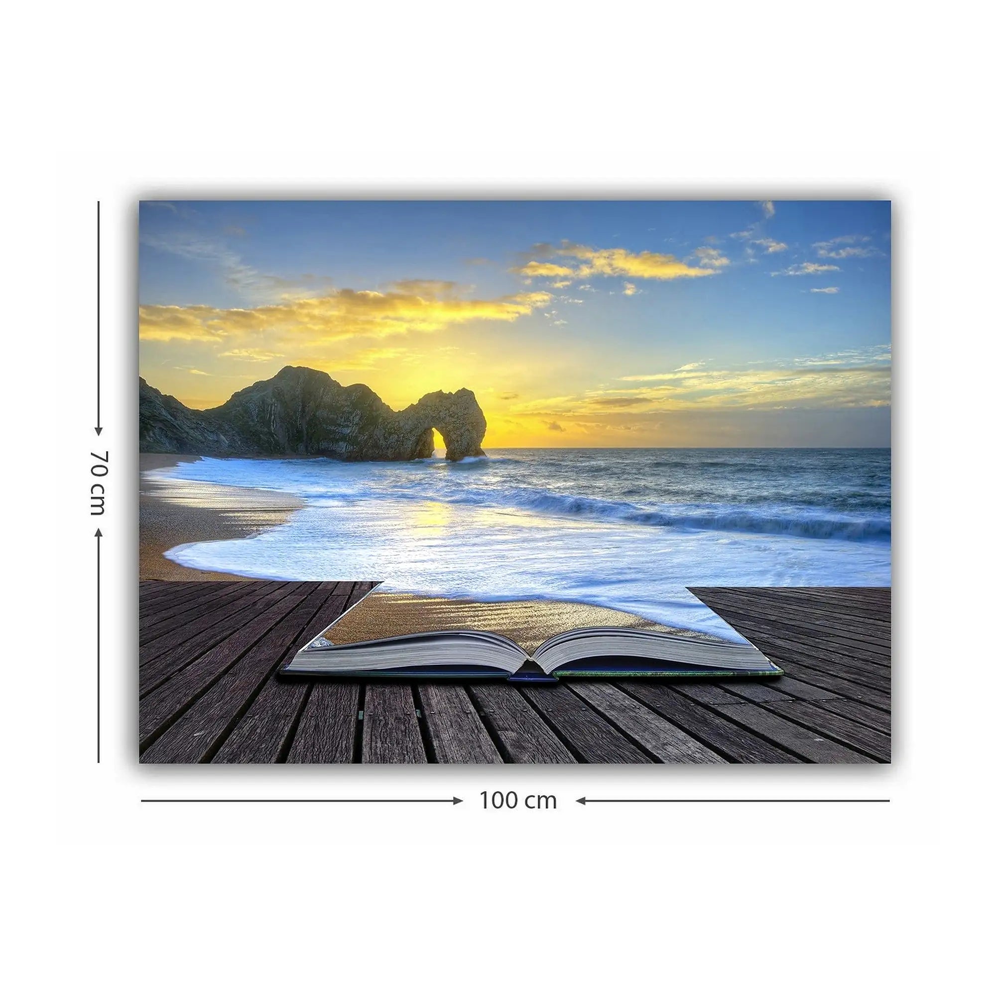 Tablou 441HPE1802, multicolor, panza/lemn, 100x70 cm