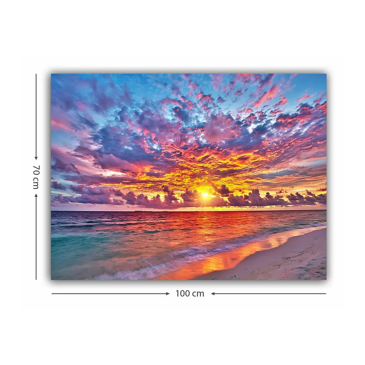 Tablou 441HPE2375, multicolor, panza/lemn, 100x70 cm