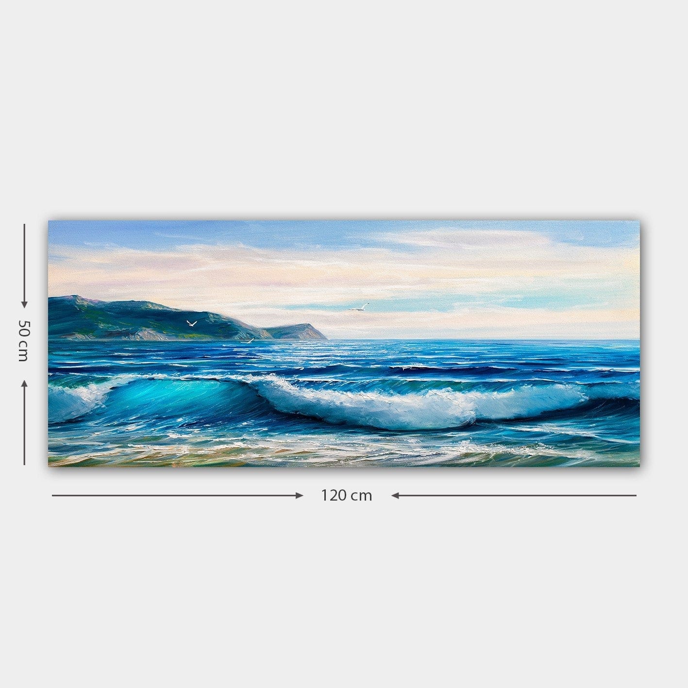 Tablou 451ERN1104, albastru, panza/lemn, 120x50 cm