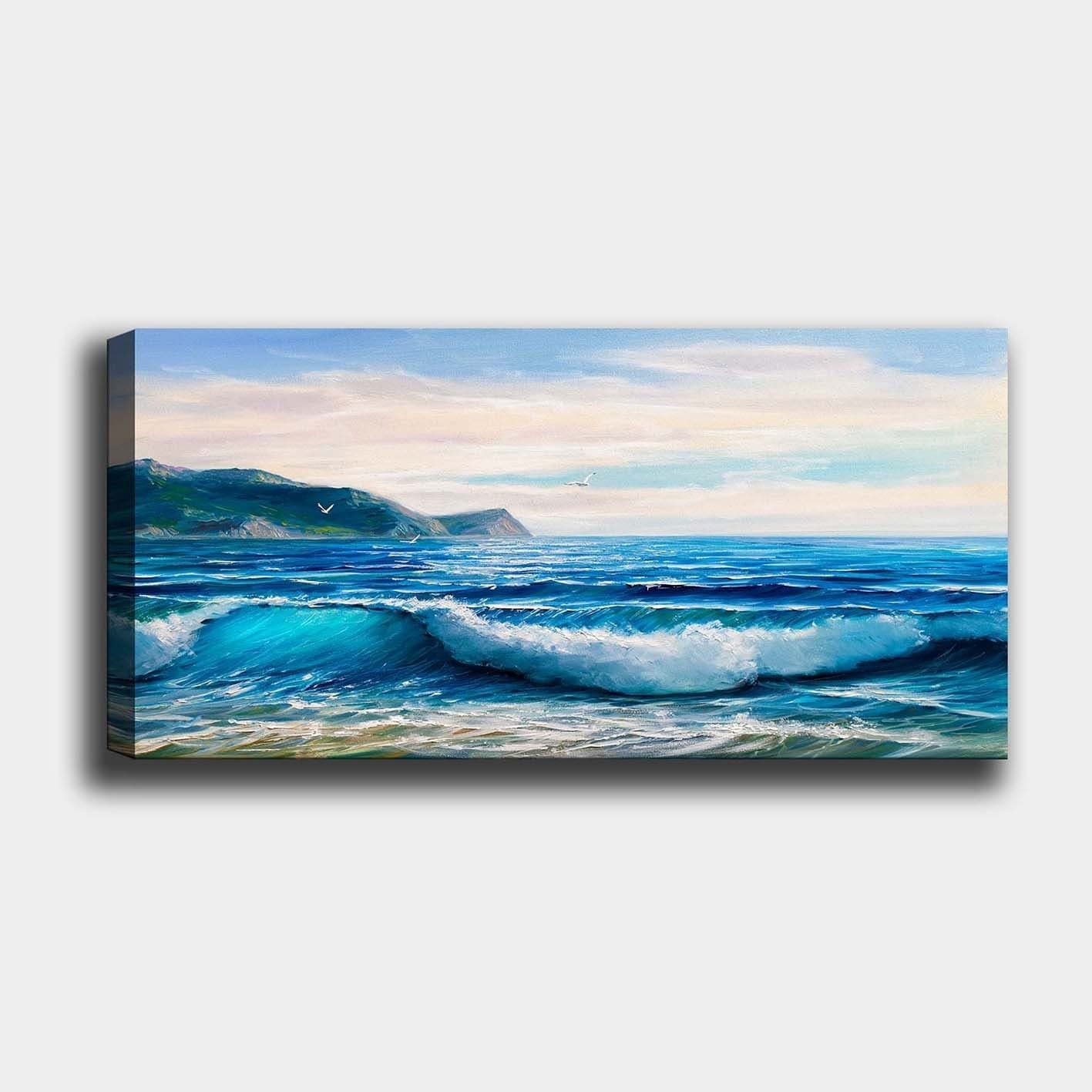 Tablou 451ERN1104, albastru, panza/lemn, 120x50 cm