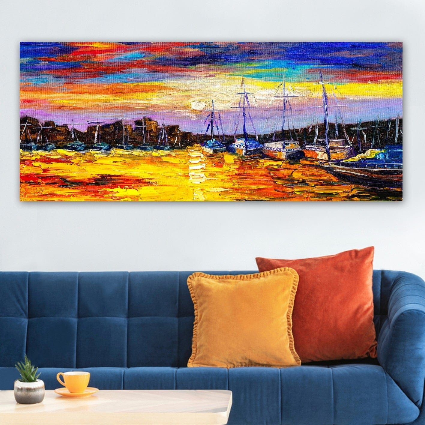 Tablou 451ERN1403, multicolor, panza/lemn, 120x50 cm