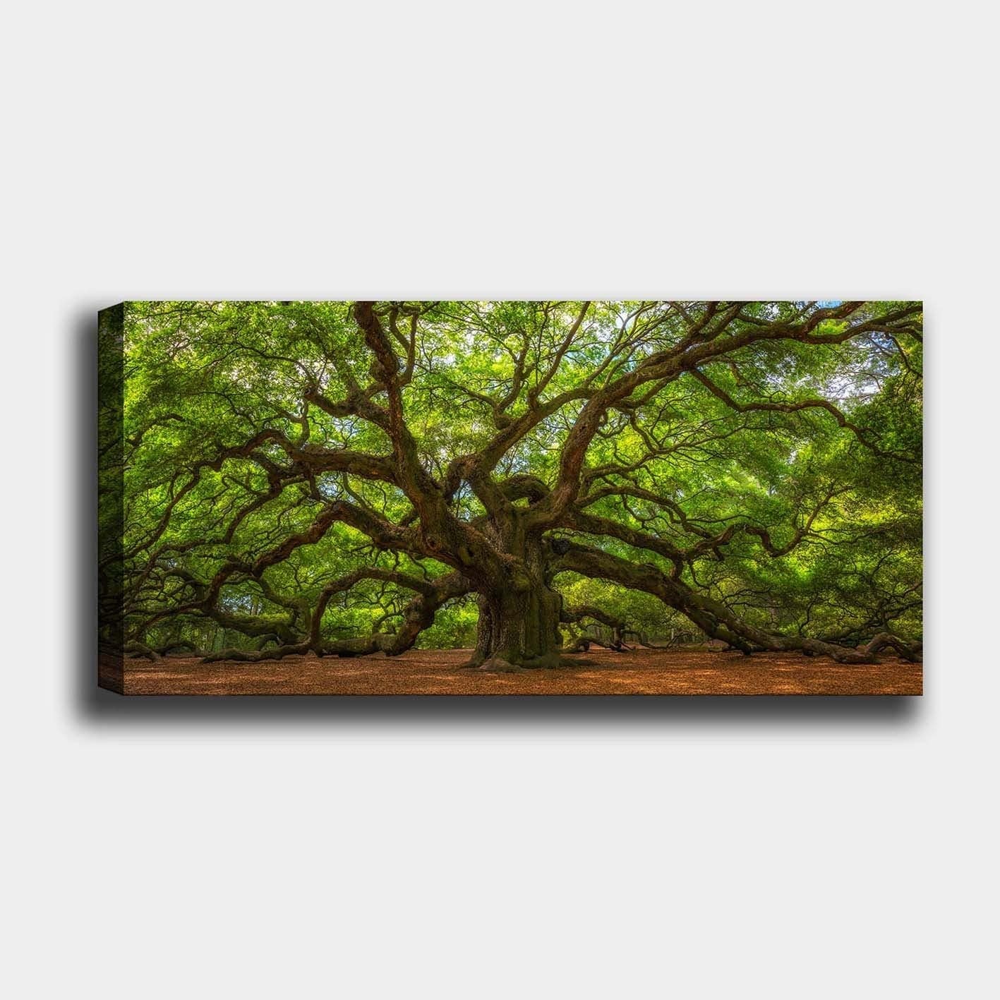 Tablou 451ERN1623, verde/maro, panza/lemn, 120x50 cm