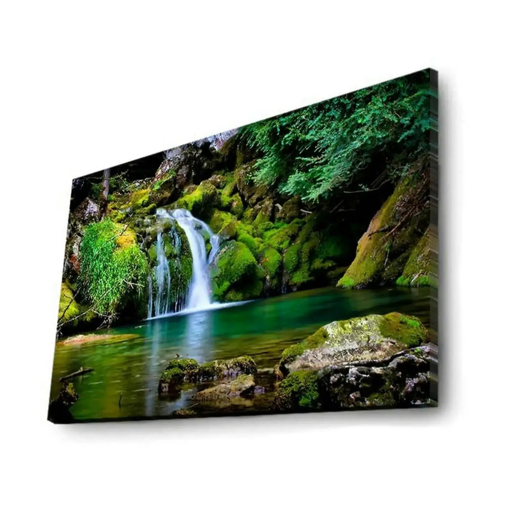 Tablou 4570DACT-34, multicolor, panza/lemn, cu iluminare LED, 70x45 cm