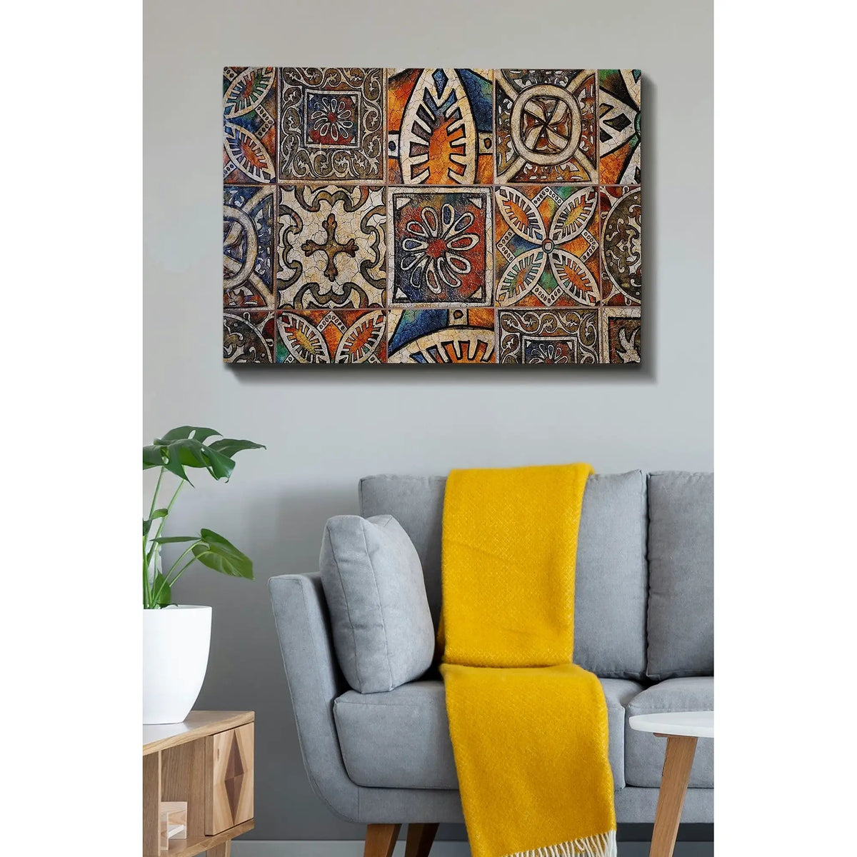 Tablou 529TCR1525, multicolor, panza, 100x70 cm