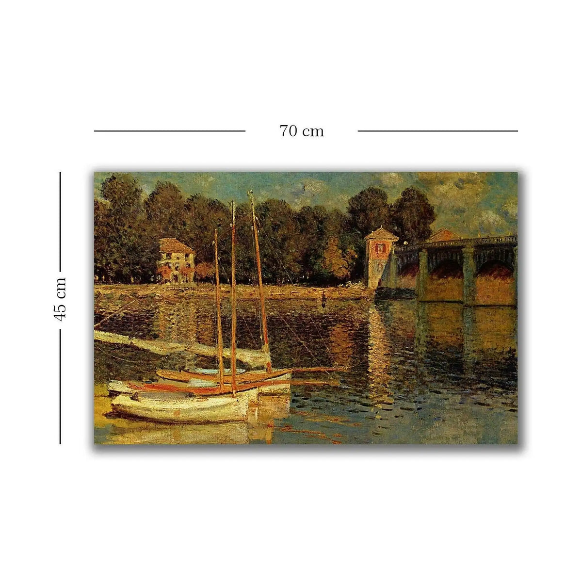 Tablou 678CLD1111, multicolor, panza/lemn, 70x45 cm