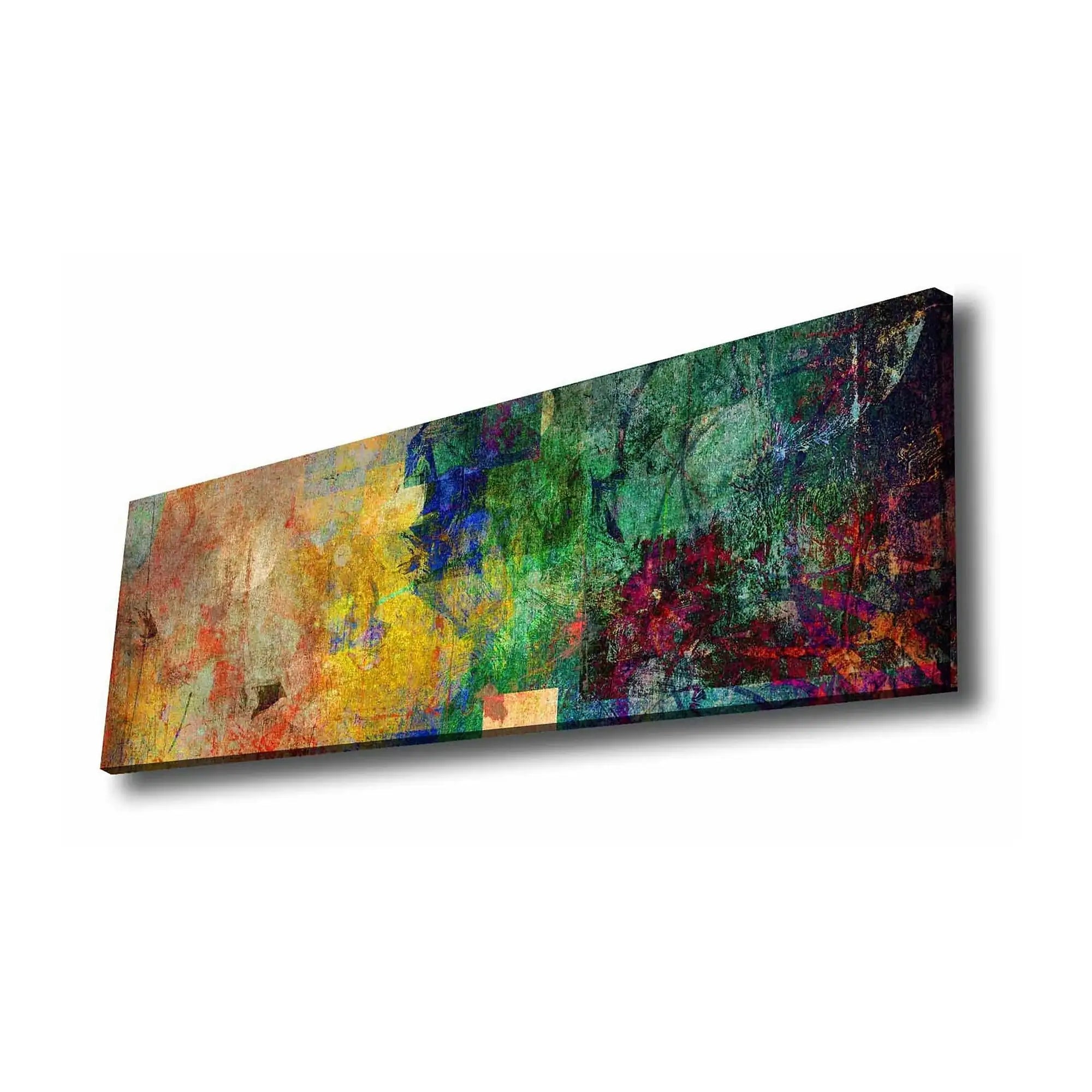 Tablou 887GLR1012, multicolor, panza/lemn, 90x30 cm