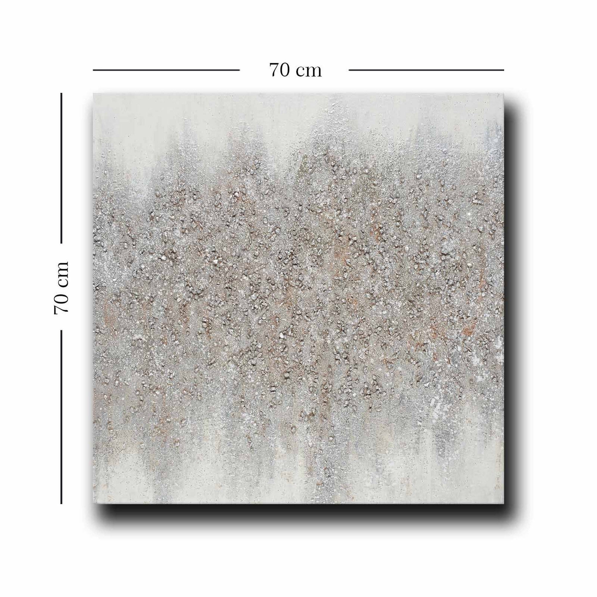 Tablou 895FNA1168, alb/gri, panza/lemn, 70x70 cm