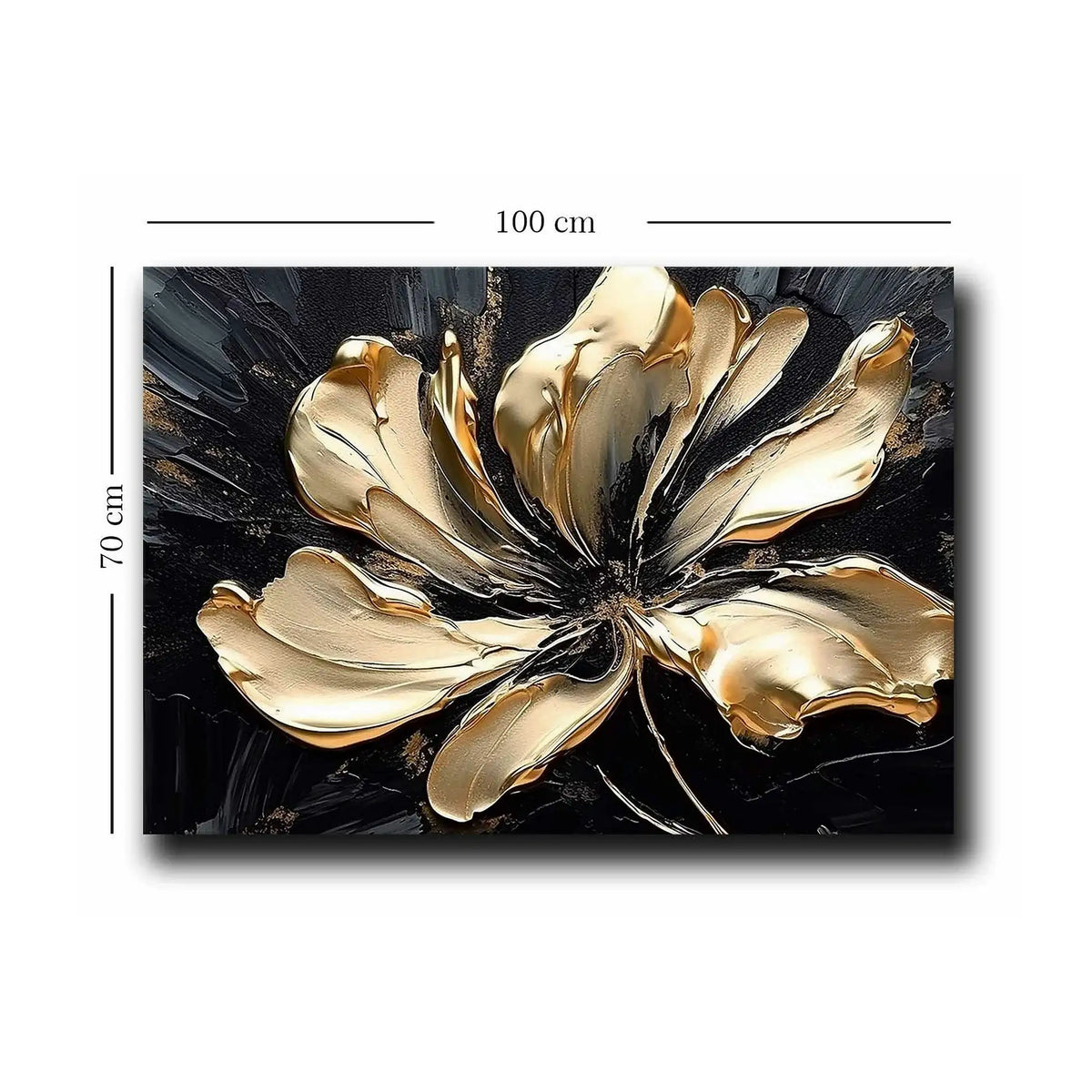 Tablou 895FNA1205, negru/auriu, panza/lemn, 100x70 cm