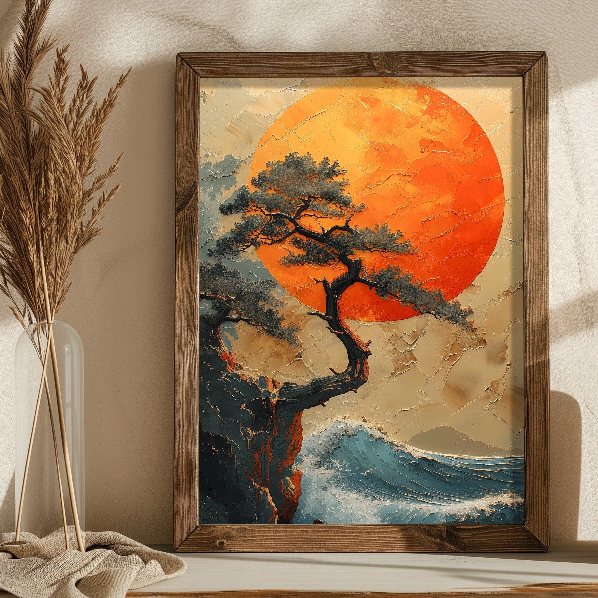 Tablou AI206, multicolor, lemn, 35x47 cm