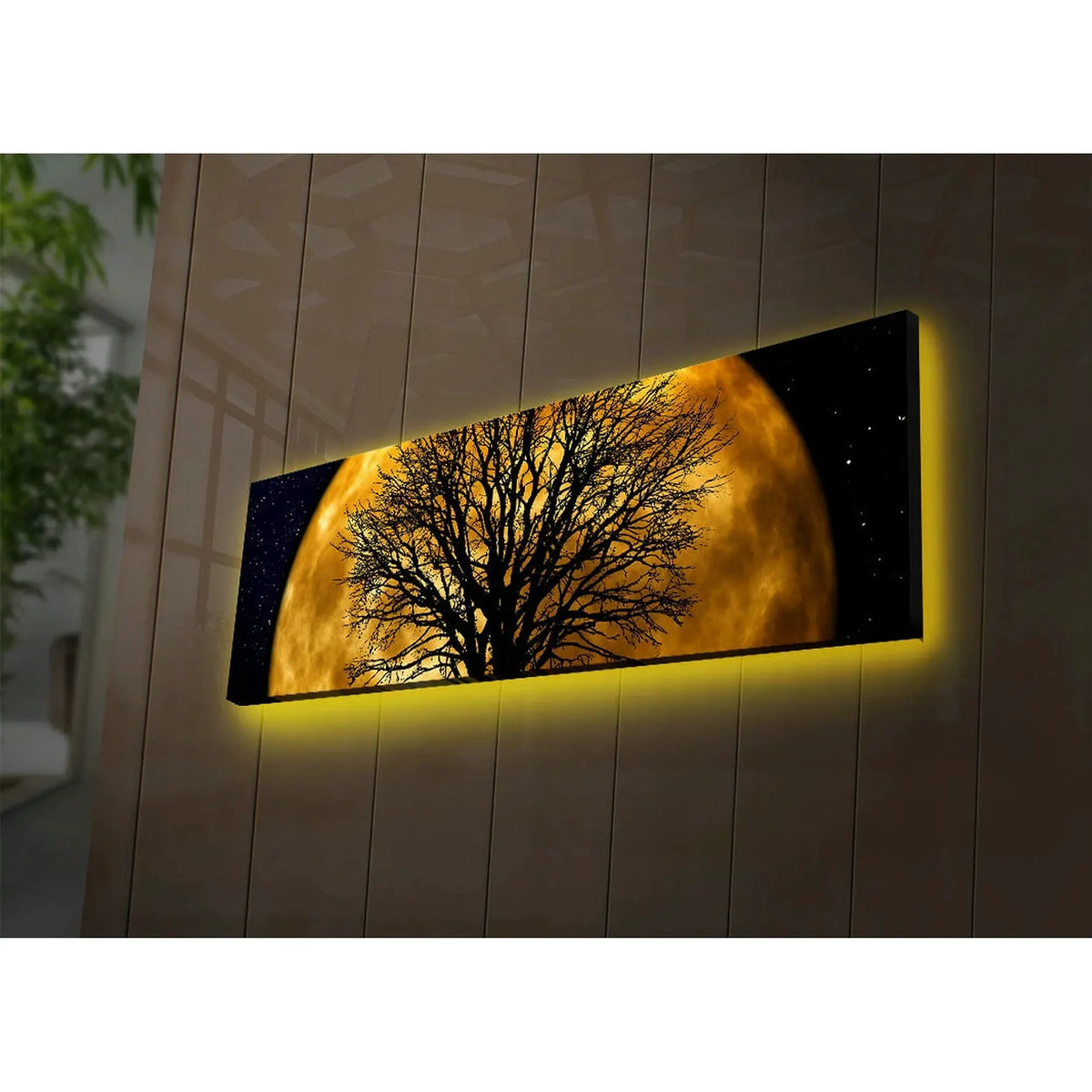 Tablou cu LED DACT-71, multicolor, pânză, 30x90 cm