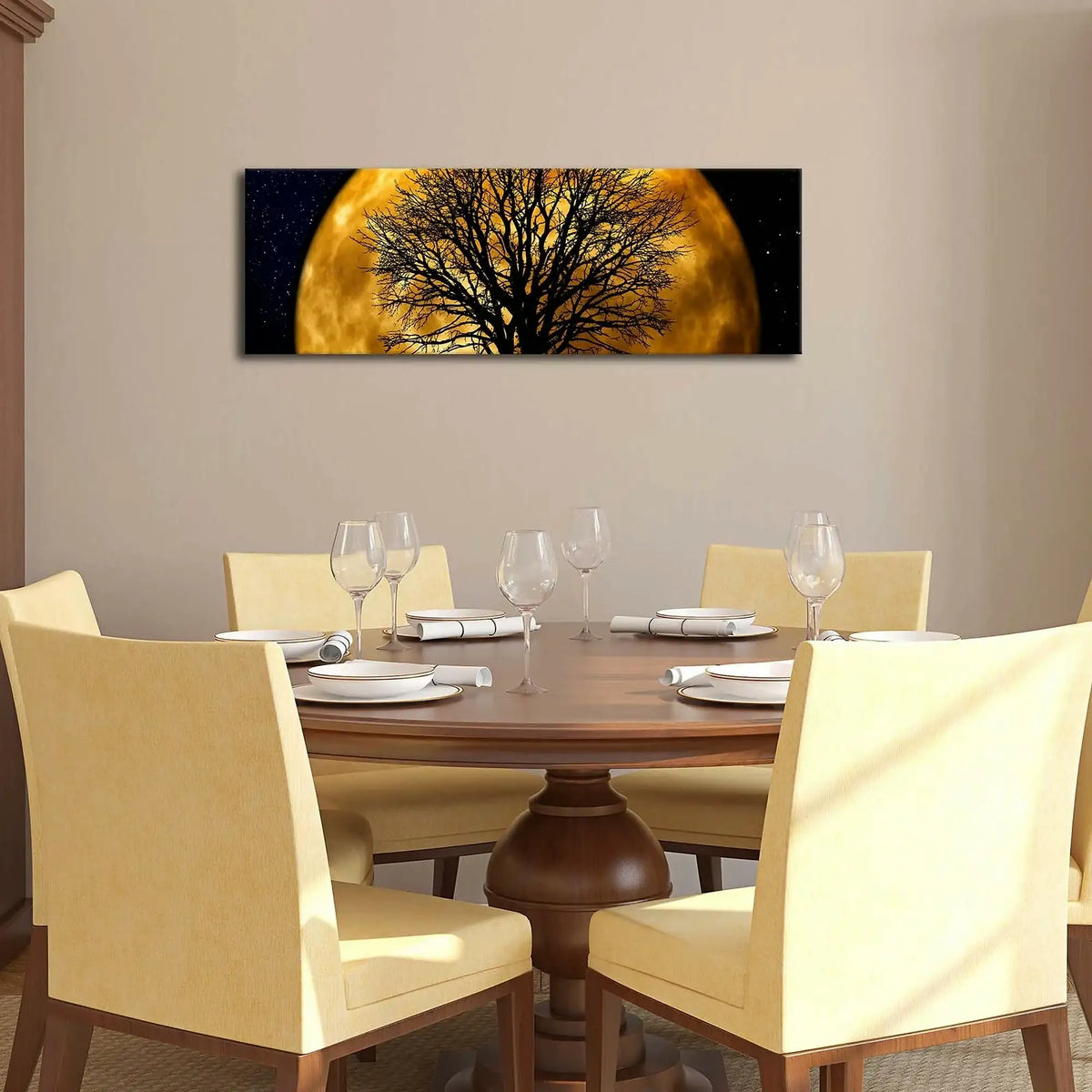 Tablou cu LED DACT-71, multicolor, pânză, 30x90 cm