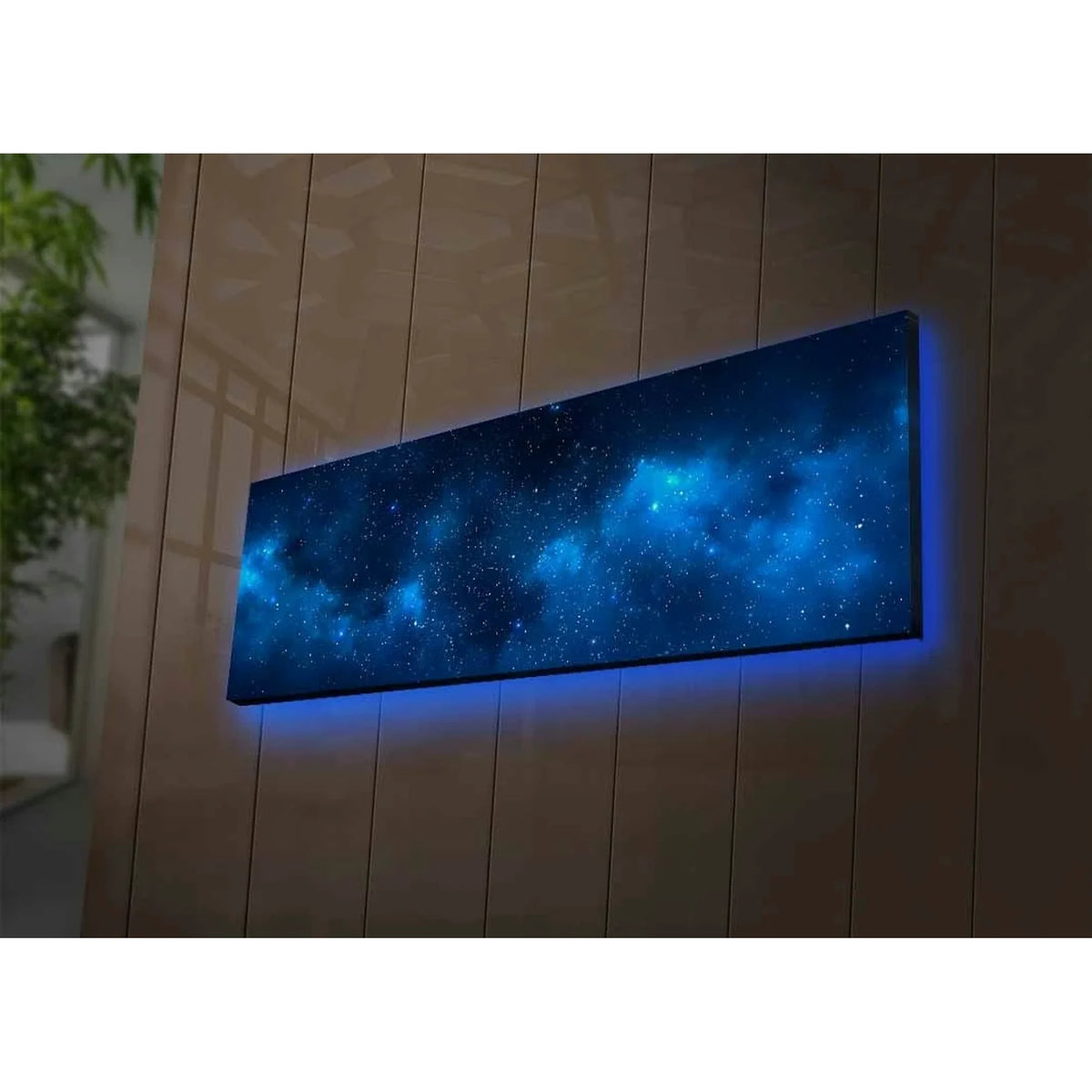 Tablou cu LED NASA-017, multicolor, pânză, 30x90 cm