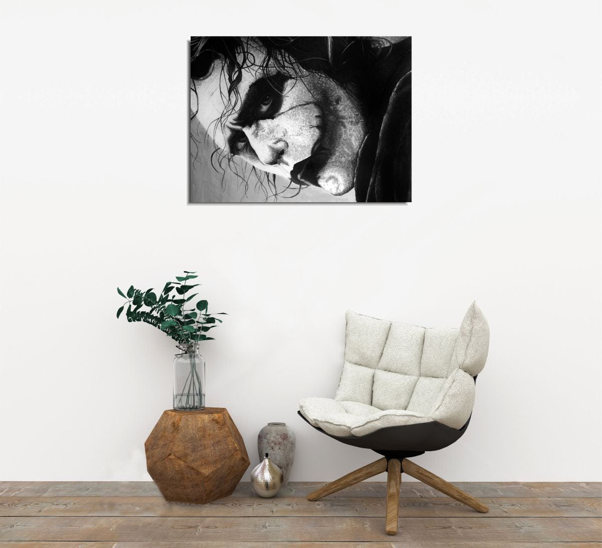 Tablou DC225, negru/gri, panza, 30x40 cm
