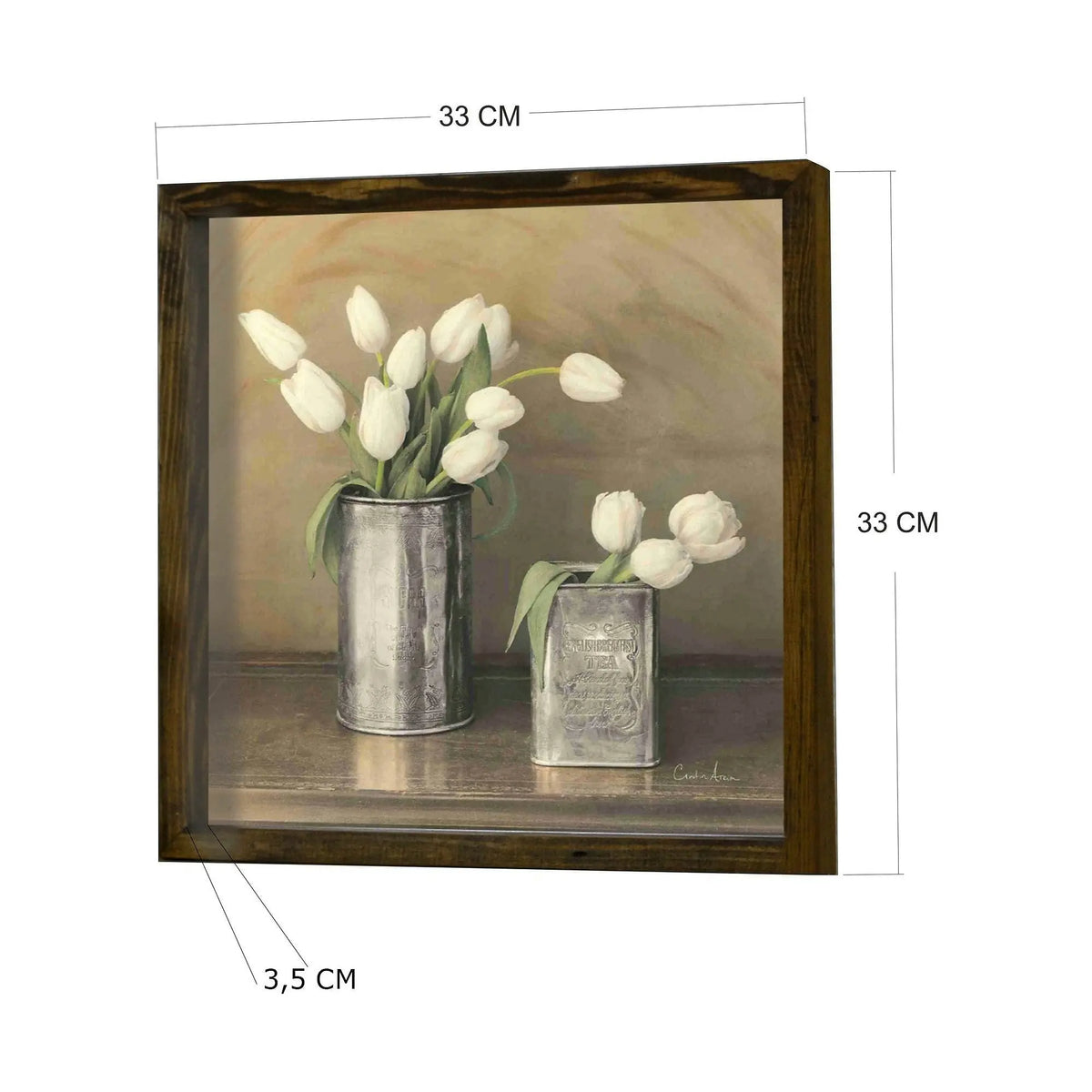 Tablou KZM450, multicolor, lemn, 34x34 cm