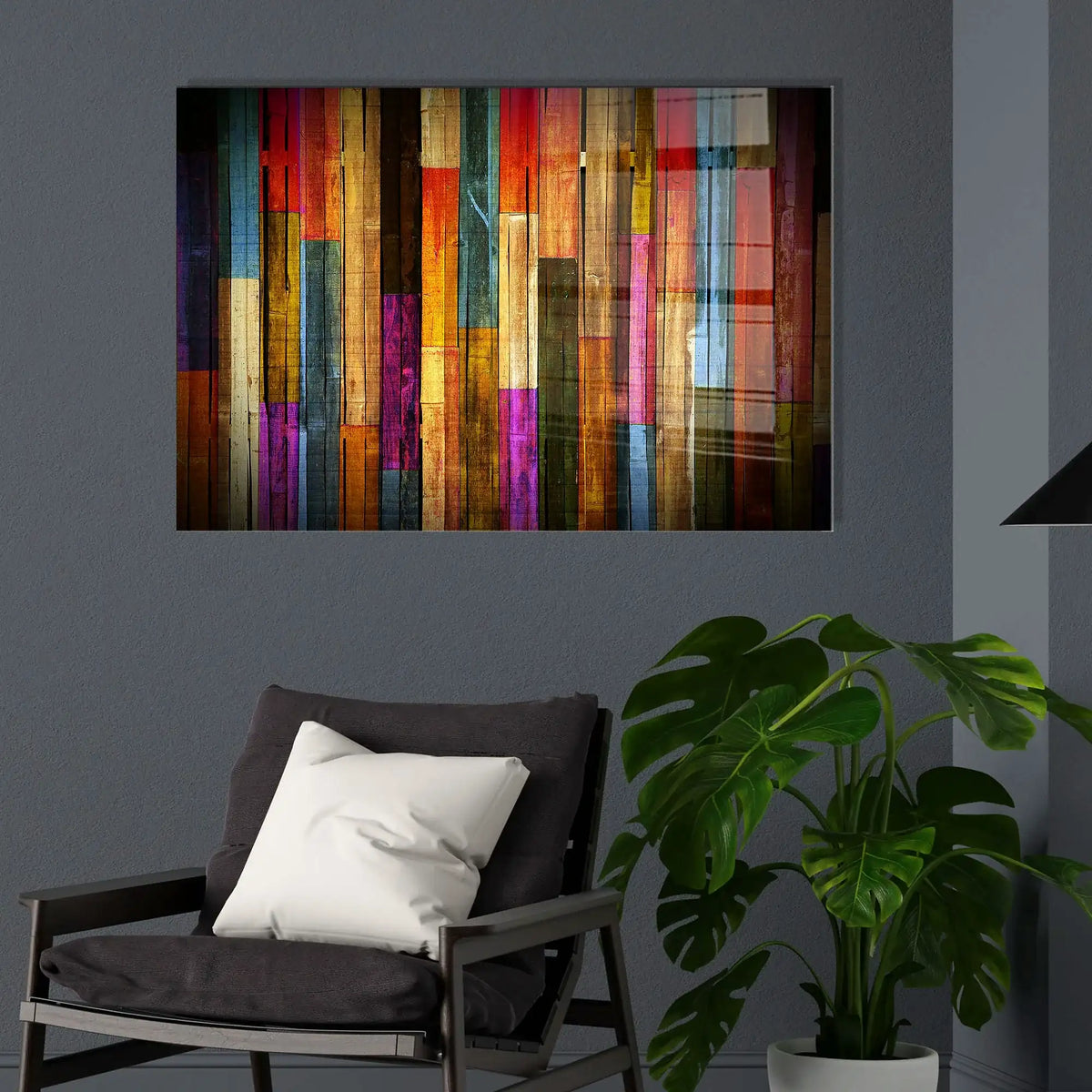 Tablou UV-002, multicolor, sticlă, 70x100 cm